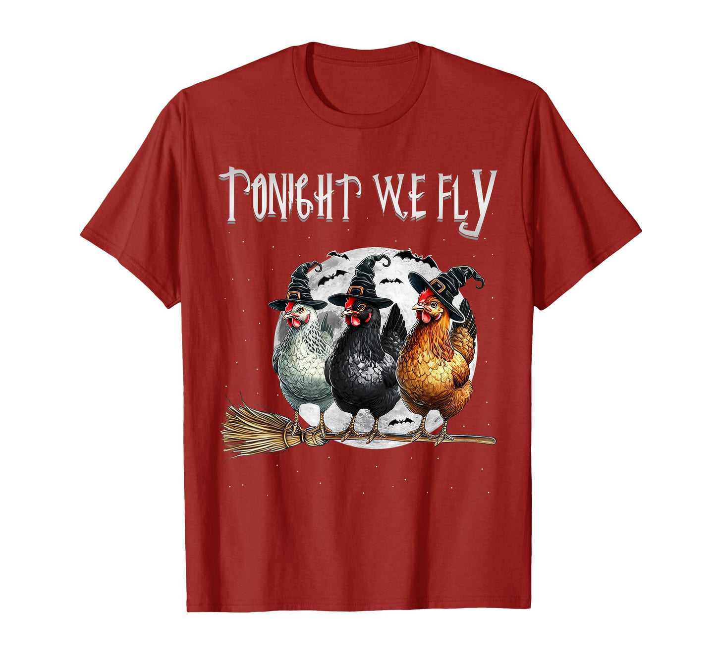 Funny Chicken Witches Horror Halloween Nights Spooky Season T-Shirt