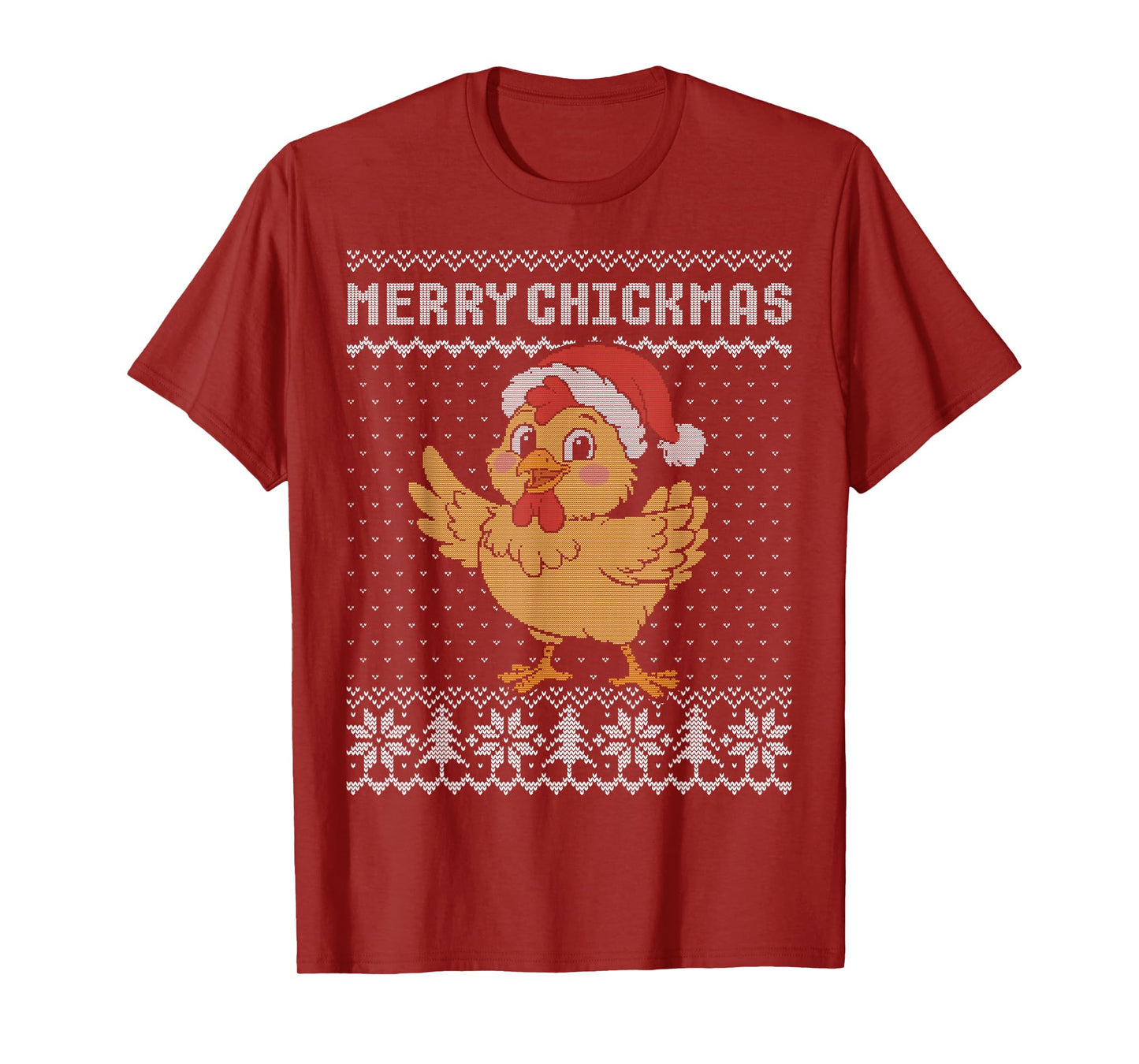 Merry Chickmas, Ugly Chicken Christmas Sweater T-Shirt