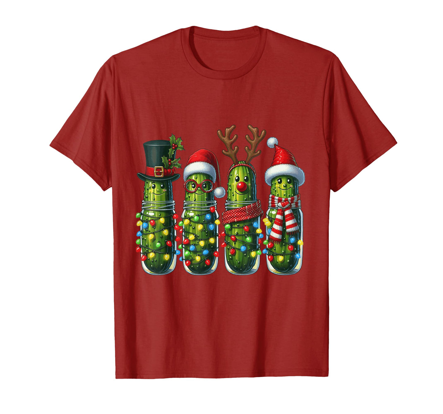 Christmas Pickle Squad Mason Jar Lights T-Shirt