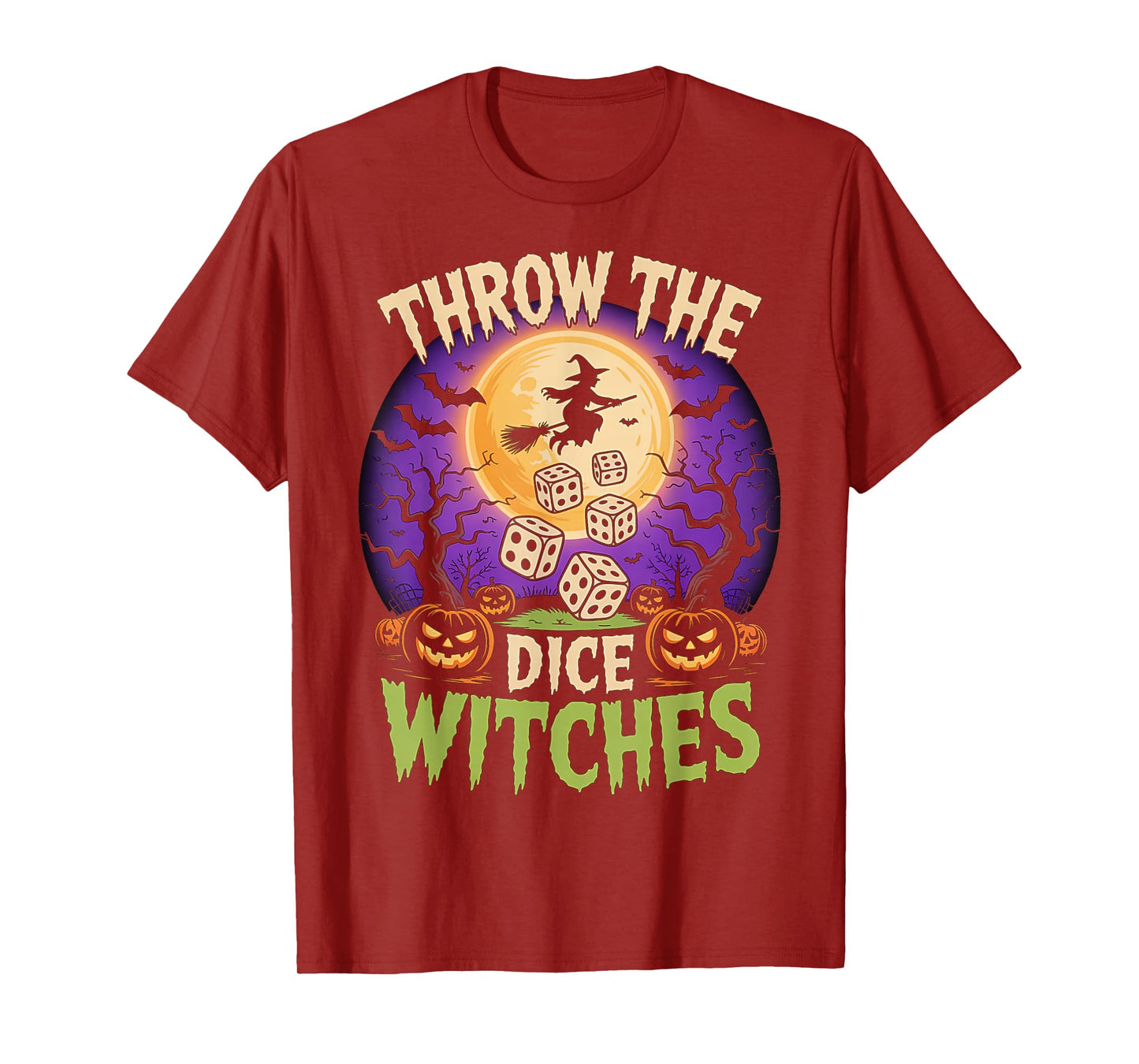 Throw The Witches Spooky Halloween Dice T-Shirt