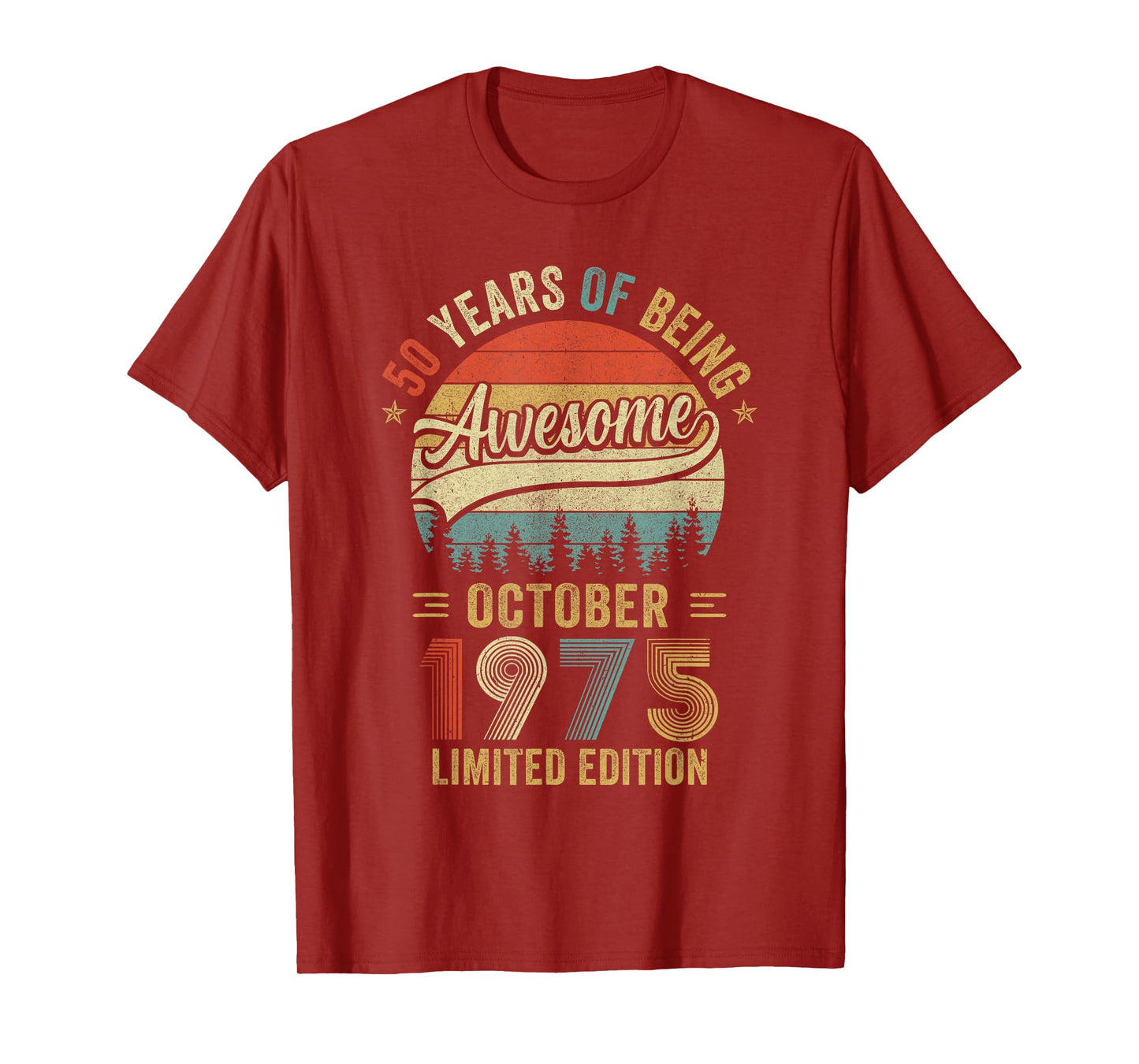 Vintage October 1975 Old 50Th Birthday Men Women T-Shirt