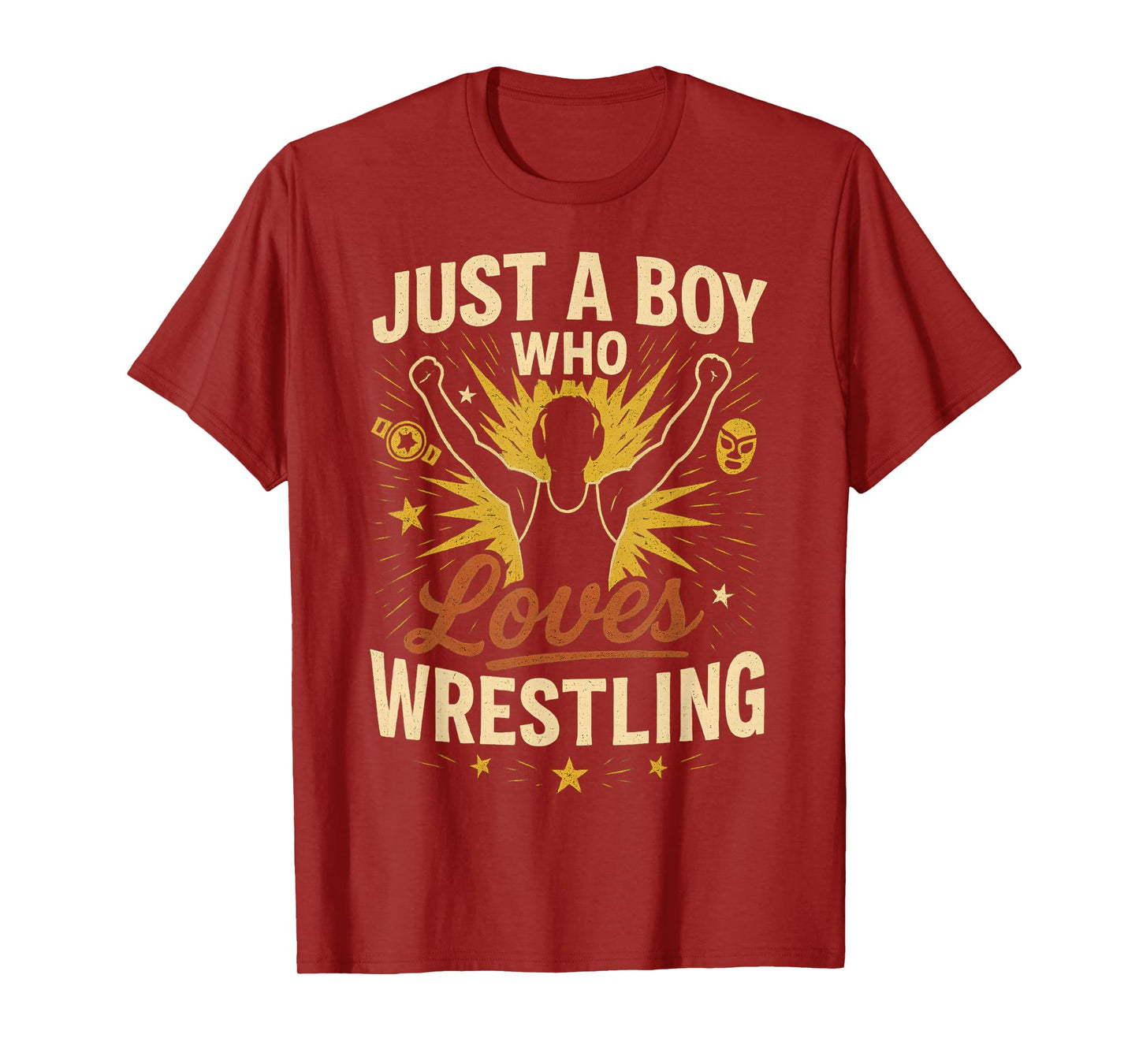 Retro Just A Boy Who Loves Wrestling Wrestler Boy T-Shirt