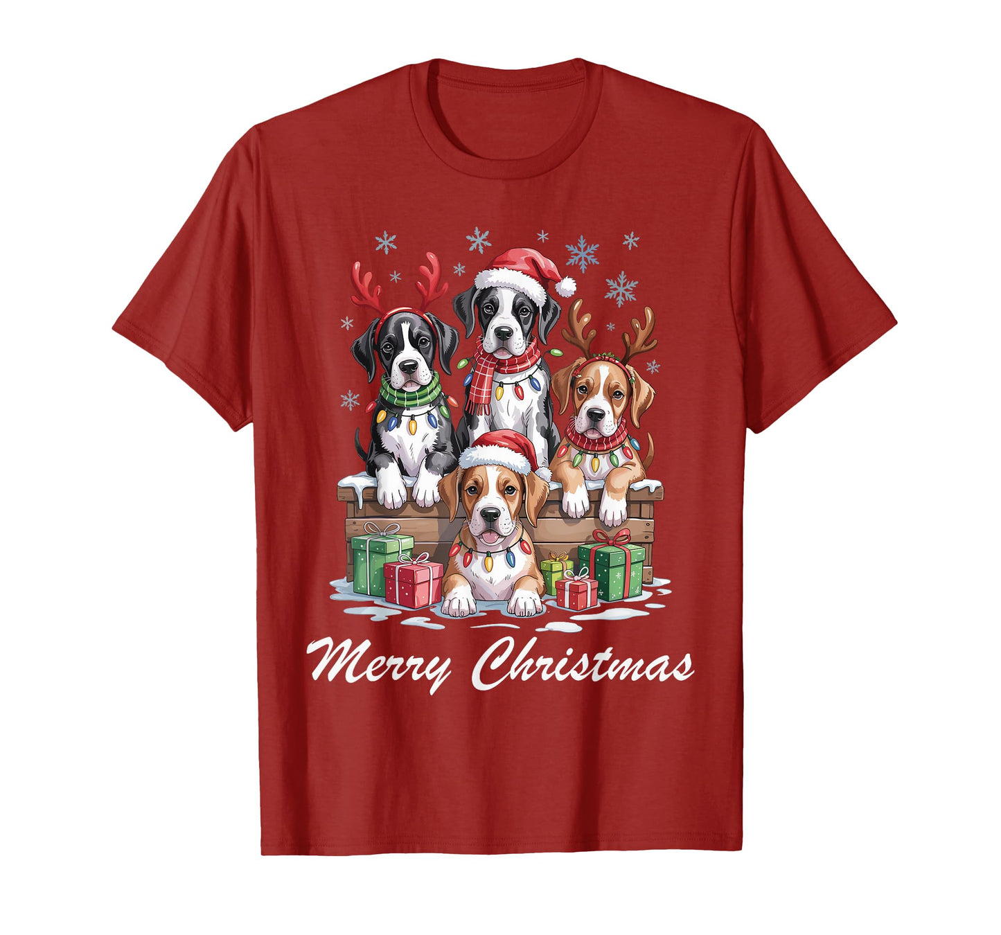 Great Dane Merry Christmas Funny Dog Lovers Holiday Pajama T-Shirt