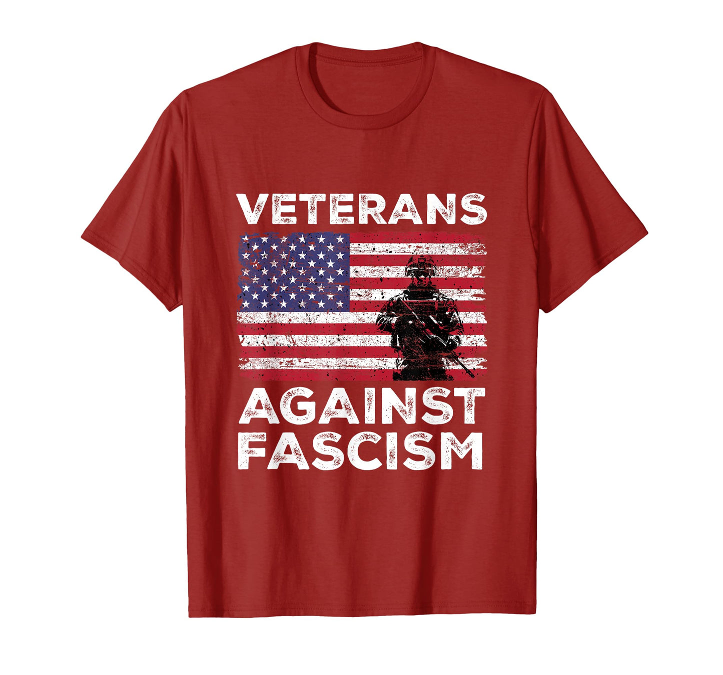 Veterans Against Fascism Vintage US Army Patriotic Soldier T-Shirt