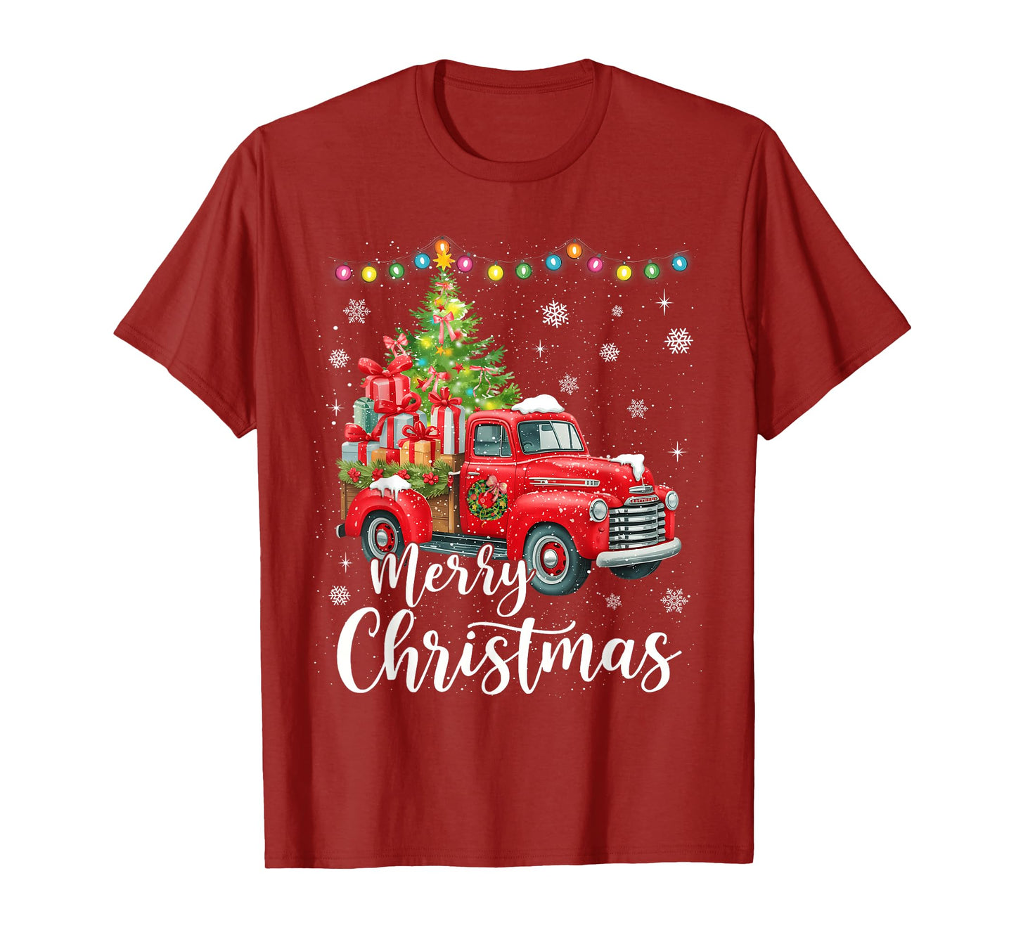 Merry Christmas Red Truck Family Christmas Matching Pajama T-Shirt