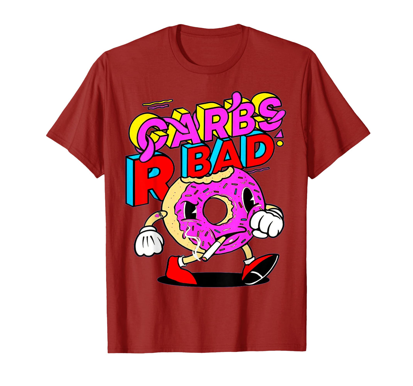 Funny Carbs R Bad Weightlifting Workout Bodybuilding Gym T-Shirt