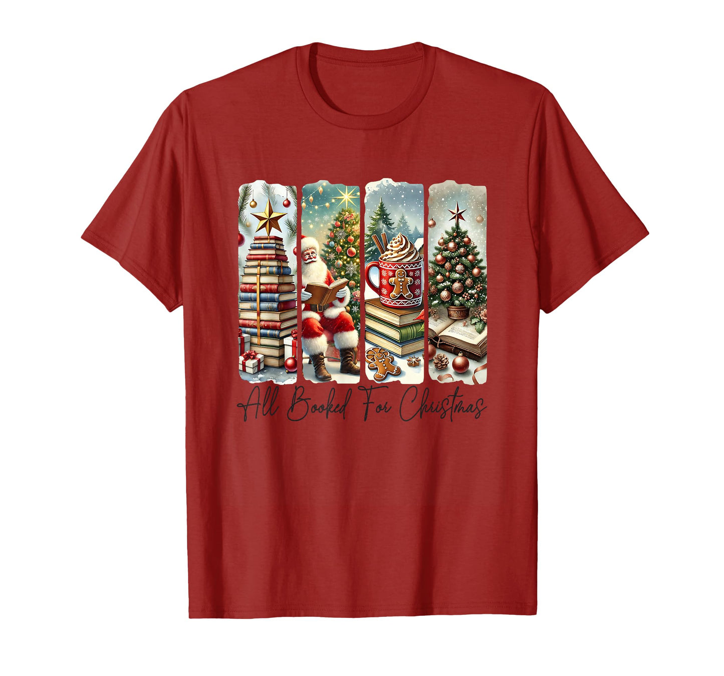 All Booked for Christmas Santa Mug Tree T-Shirt