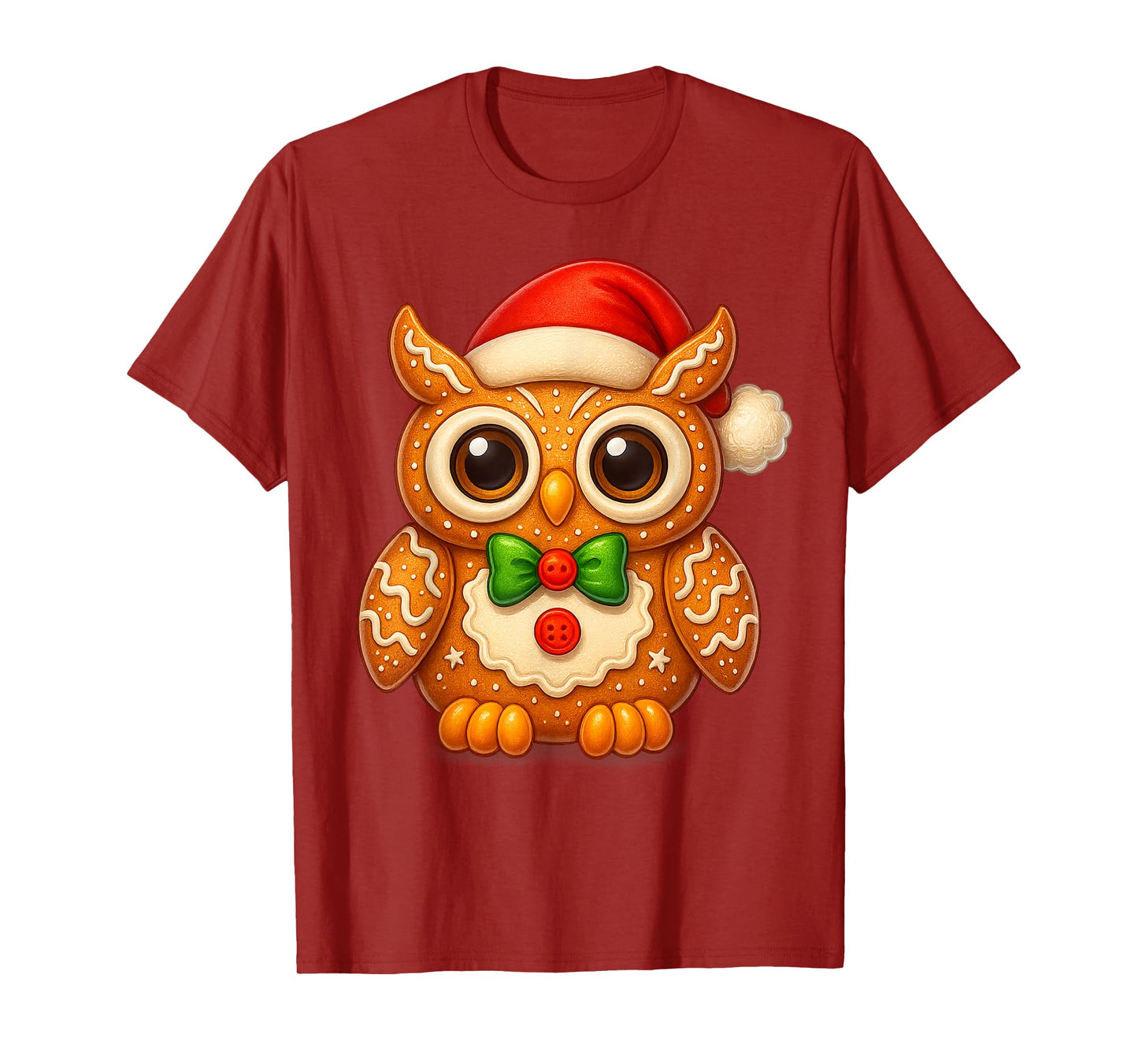 Funny Gingerbread Man Owl Christmas Tees Womens Mens Gifts T-Shirt