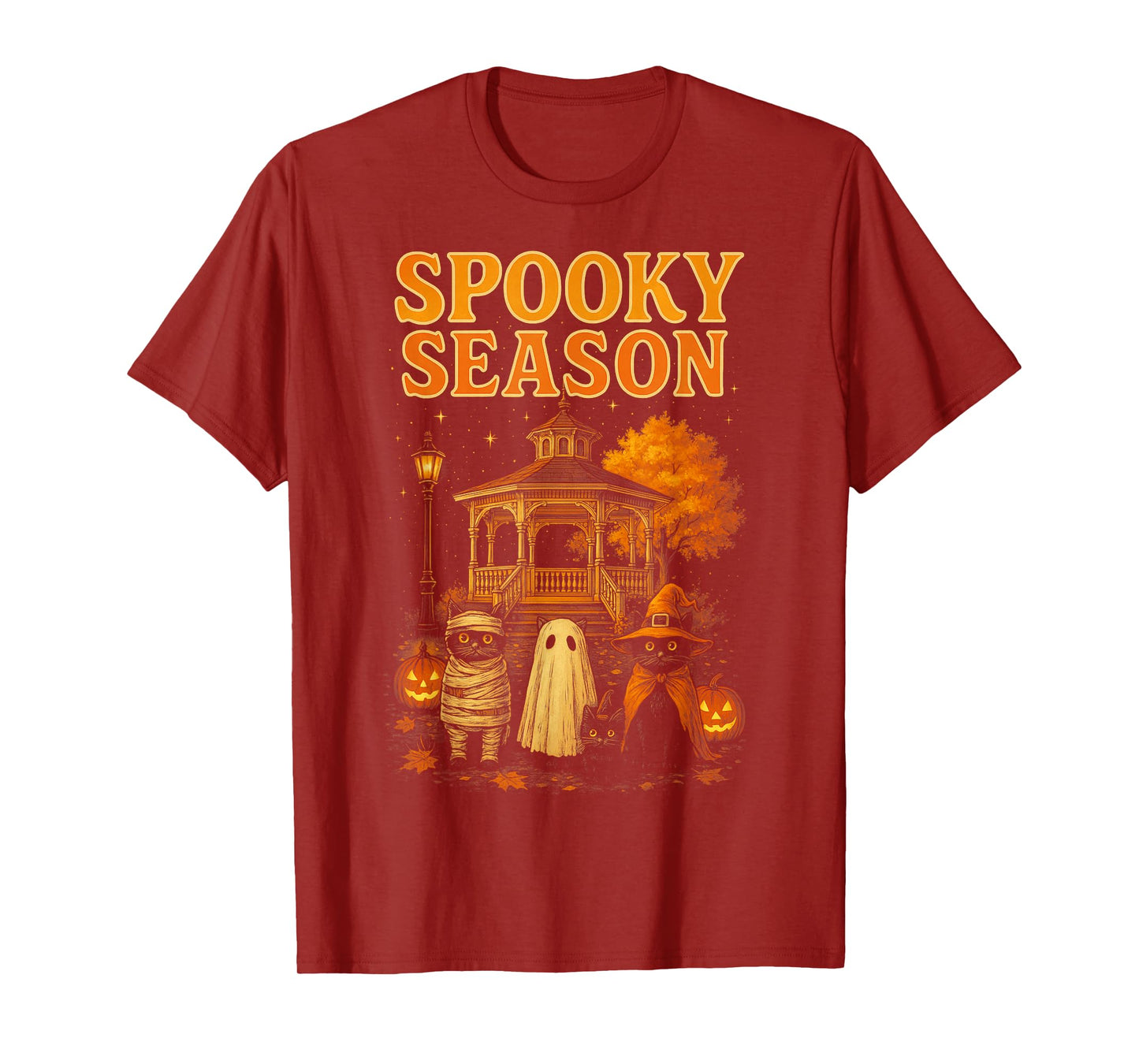 HUGvyn Black Cat Pumpkin Halloween Spooky Cat Ghost Gazebo T-Shirt