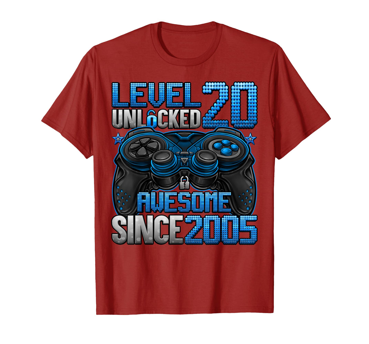 Level 20 Unlocked 20 Year Old Gifts Boys 20th Birthday Boy T-Shirt