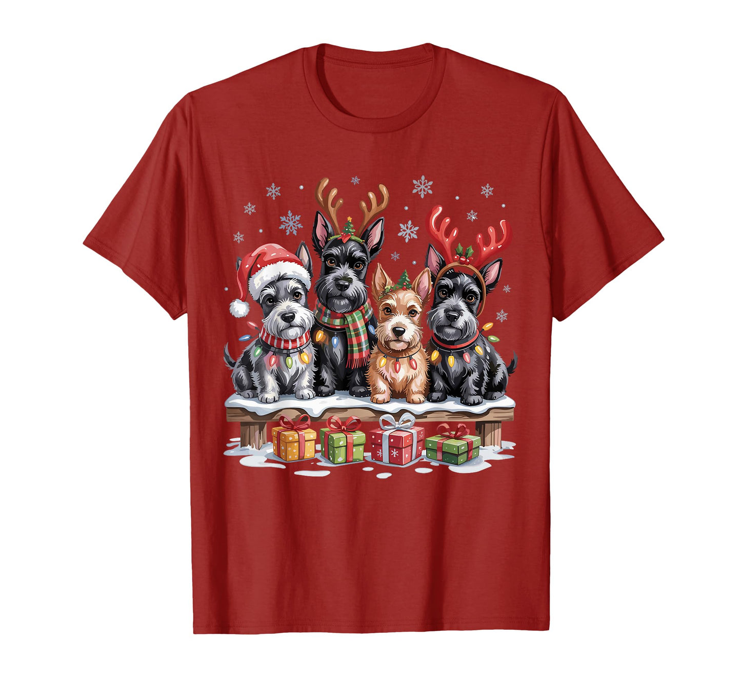 Cute Scottish Terrier Christmas Puppies Dog Lovers Holiday T-Shirt