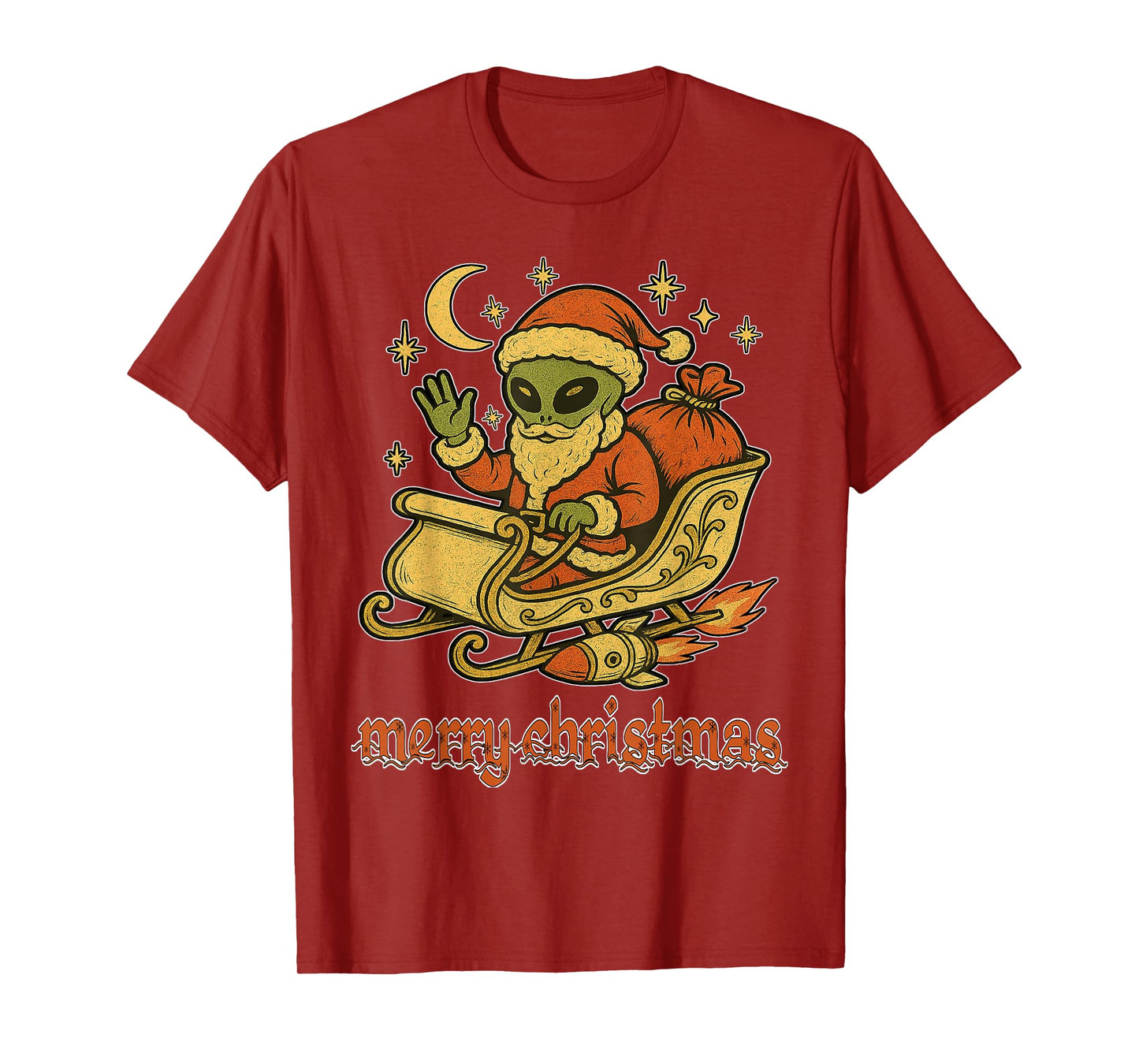 Merry Christmas from Alien Santa and his Cosmic Sleigh Ride T-Shirt