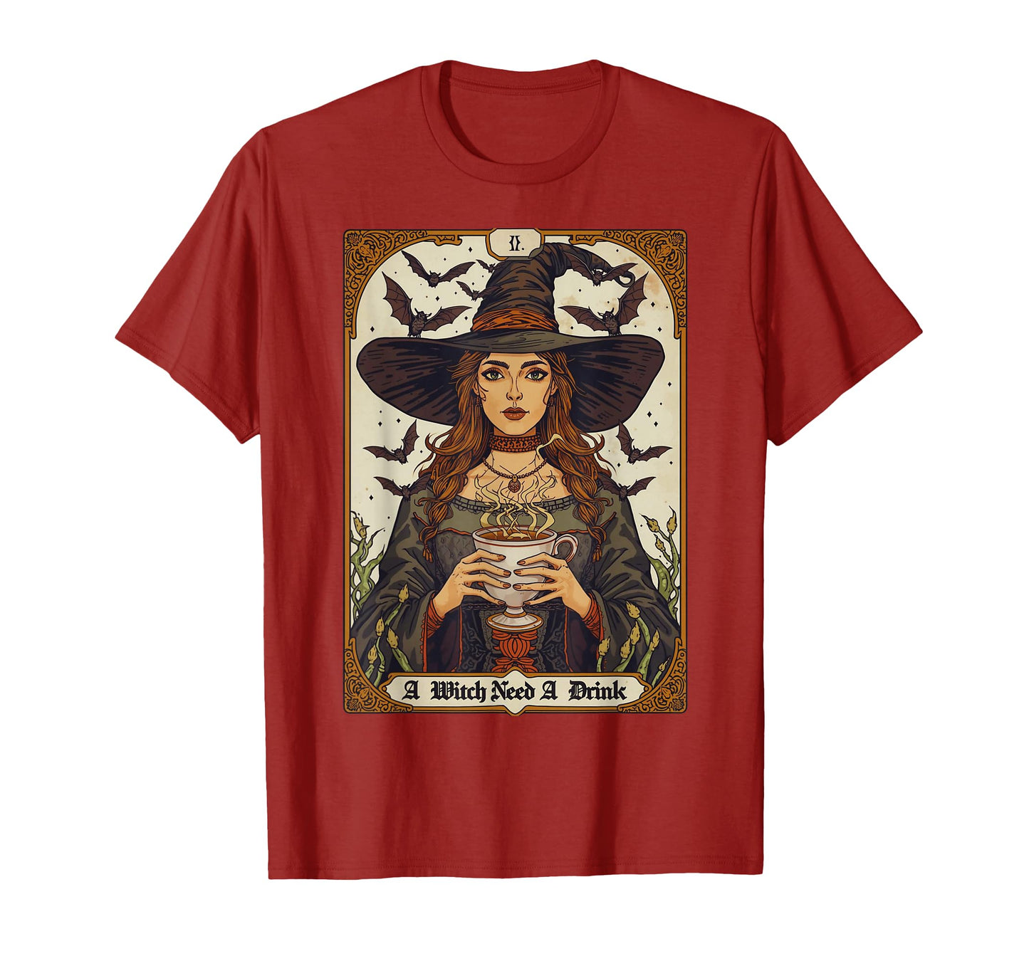 Vintage Halloween Witch Pumpkin Spice Latte Syrup Creamer T-Shirt
