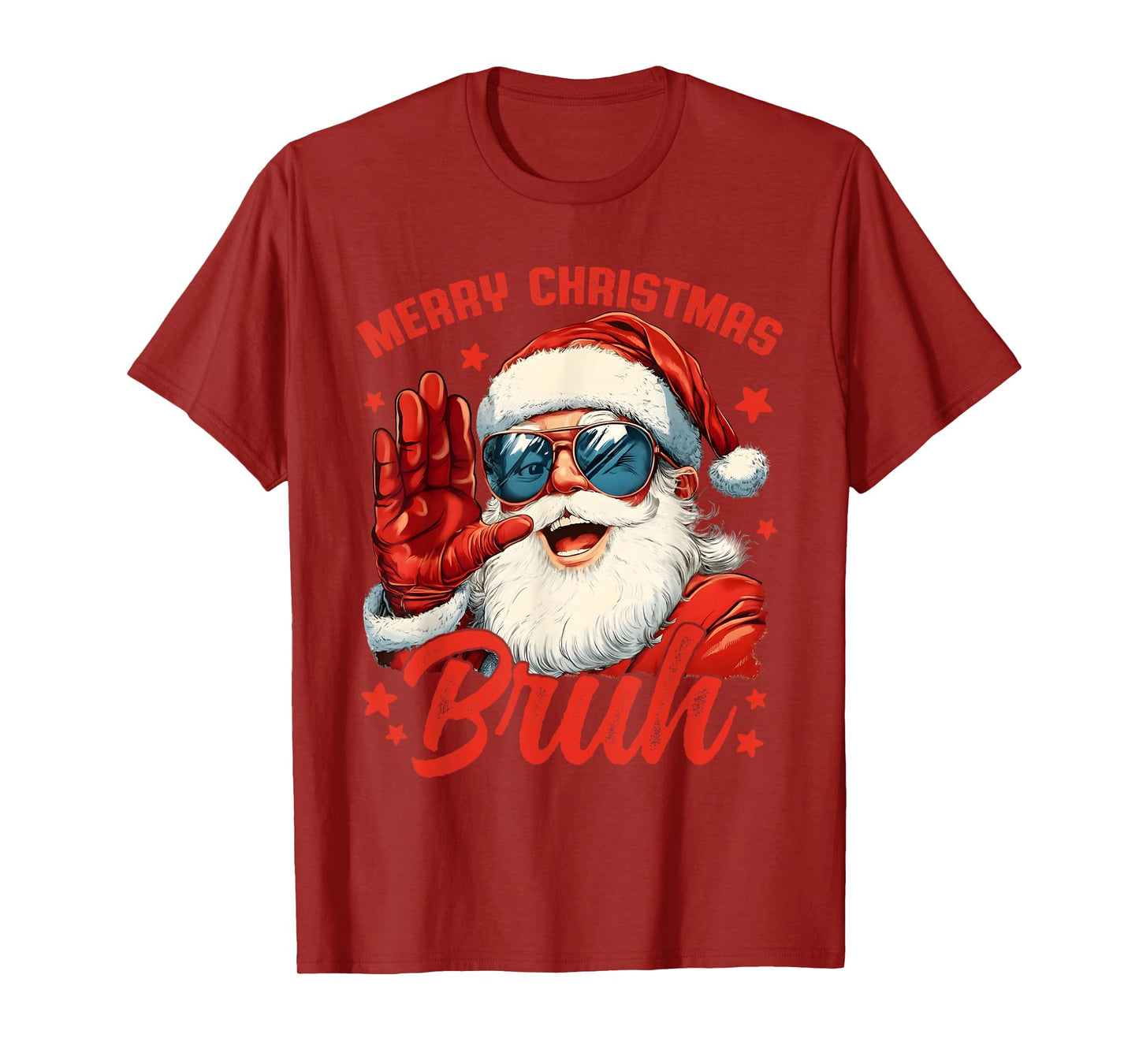 Merry Christmas Bruh Funny Santa Claus Retro Men Women Kids T-Shirt
