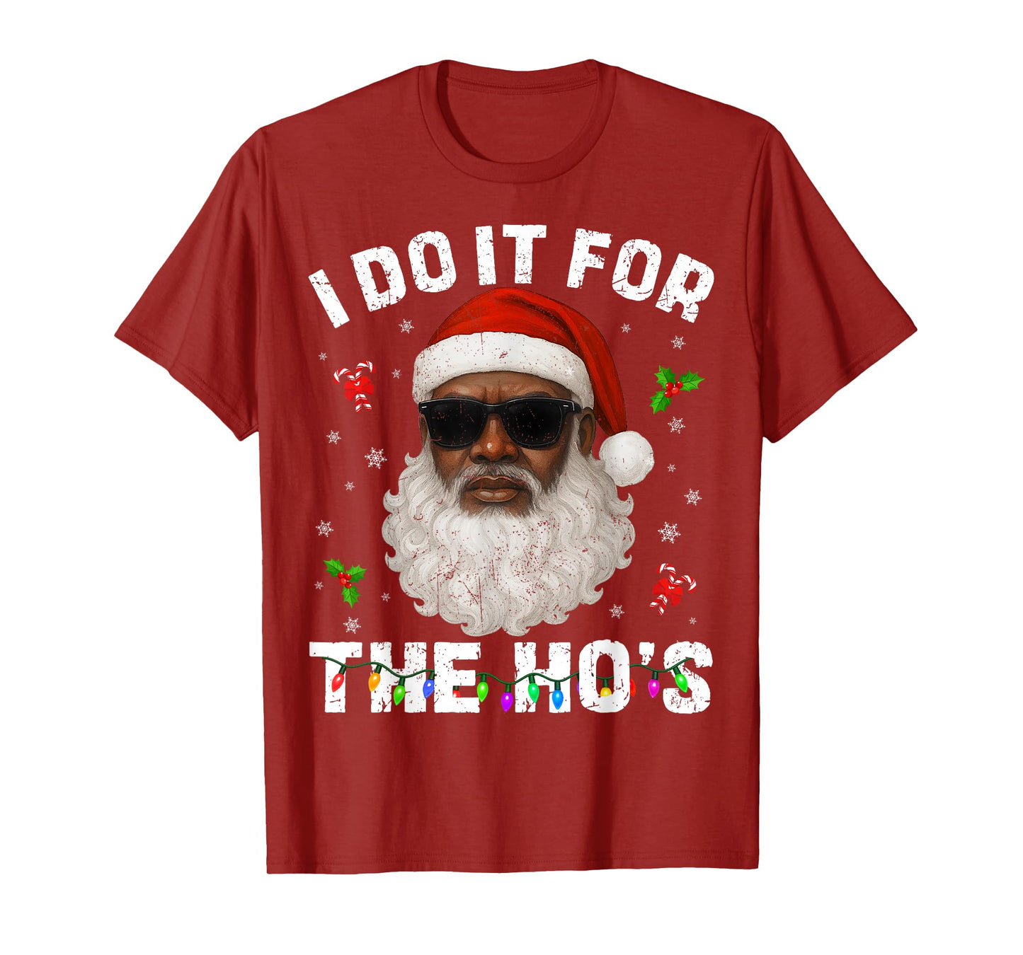 Funny Vintage Black Christmas Santa African Xmas Men T-Shirt