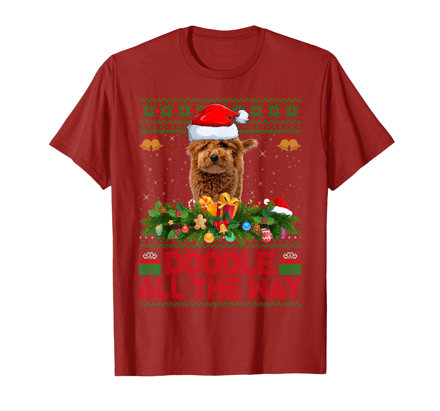 Goldendoodle Dog Ugly Christmas Sweaters Pet Dog Lover Xmas T-Shirt