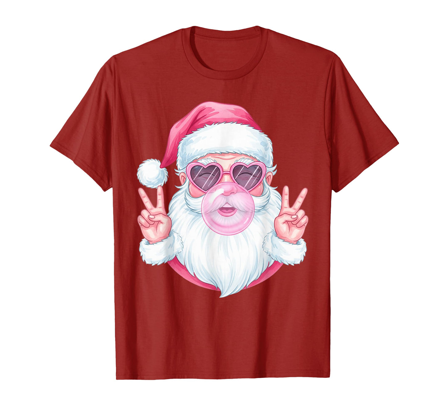 Vintage Retro Santa Christmas Bubble Gum Pink Sunglasses Kid T-Shirt