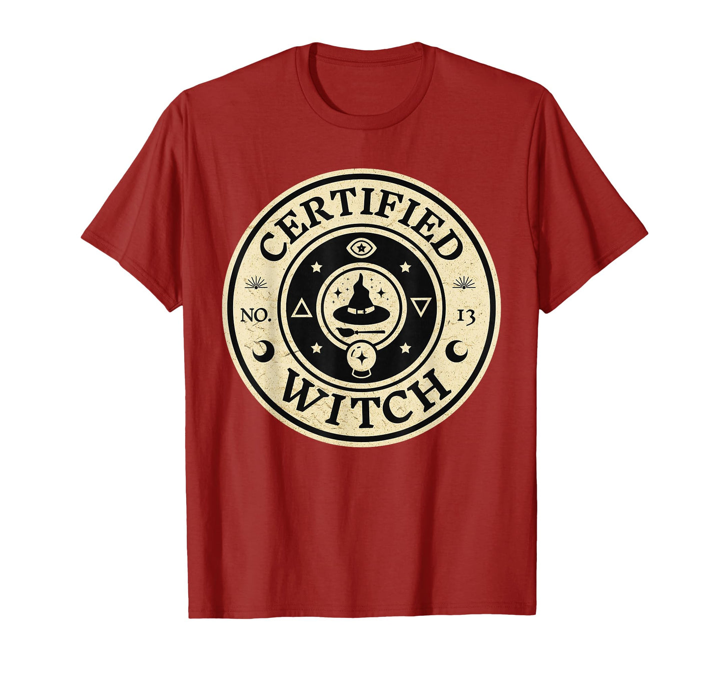 Certified Witch | Vintage Look Witch Seal Design T-Shirt