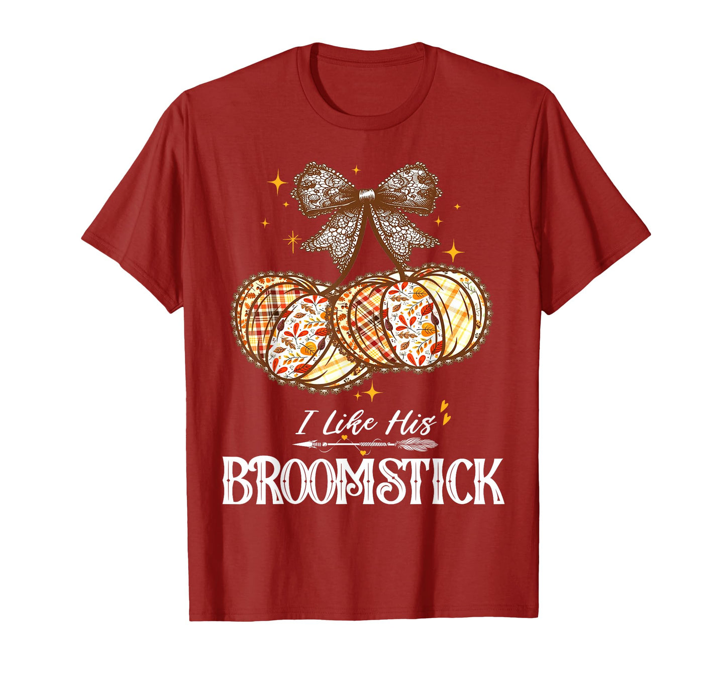 I Like His Broomstick He Likes My Pumpkins Couples Halloween T-Shirt