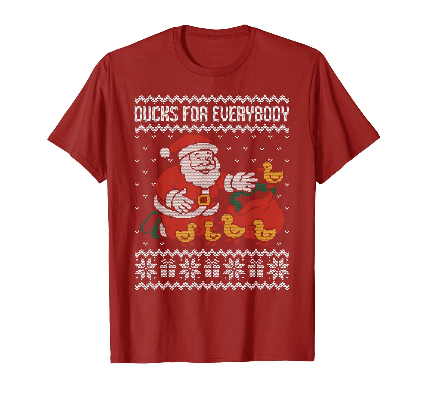 Ducks for Everybody Ugly Sweater Christmas Santa Claus T-Shirt