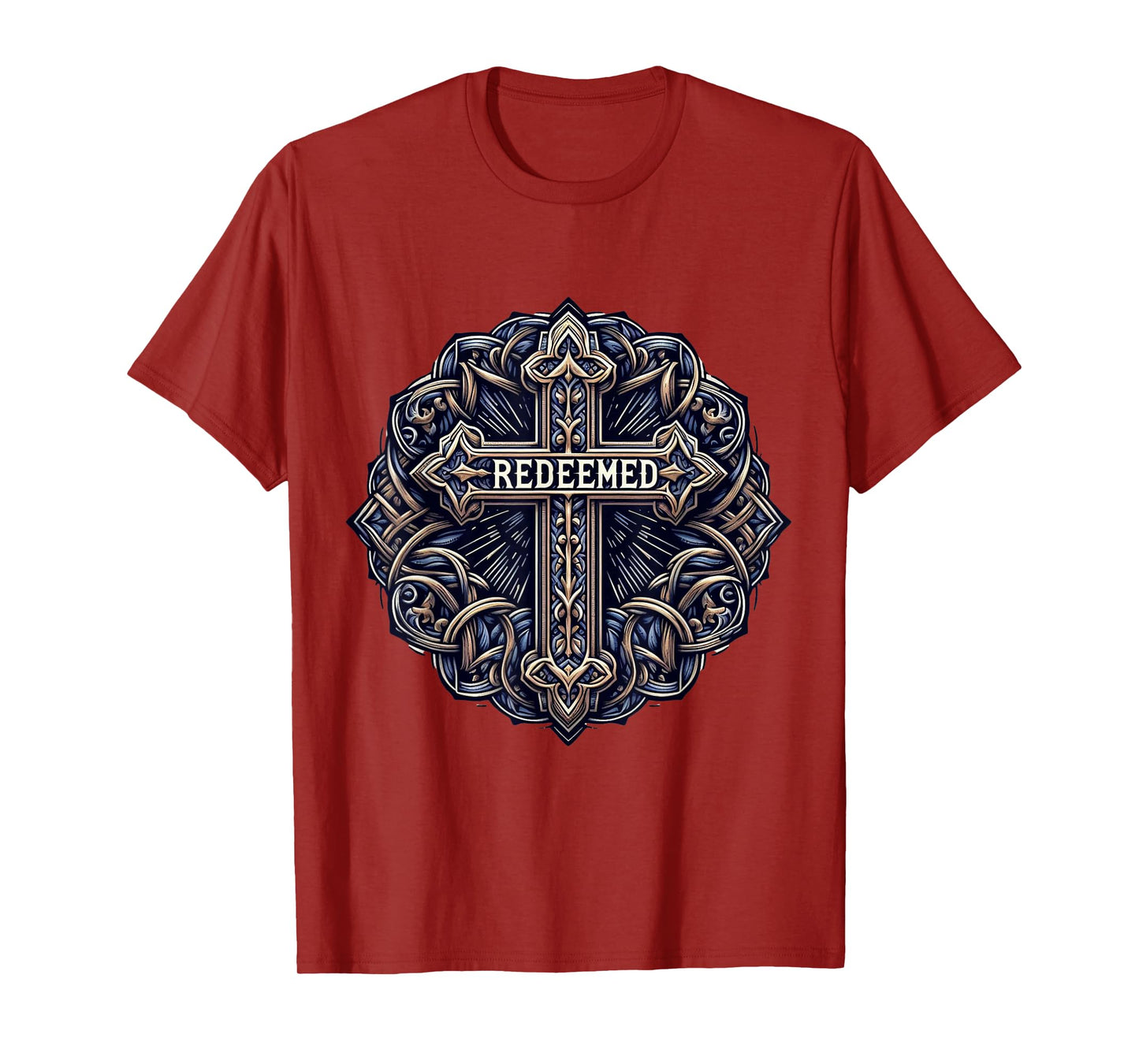 Redeemed Cross Mens Christian Jesus T-Shirt