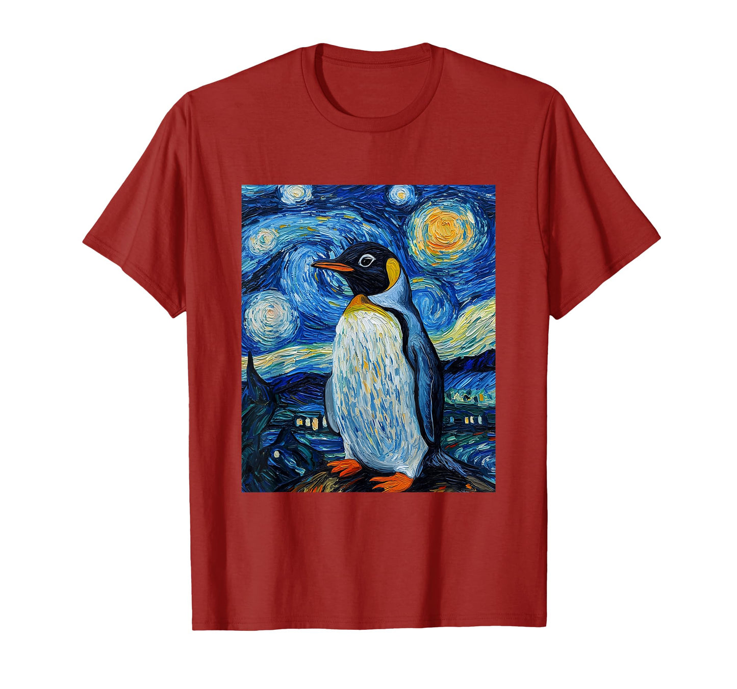 Penguin Bird - Van Gogh Style - Starry Night T-Shirt