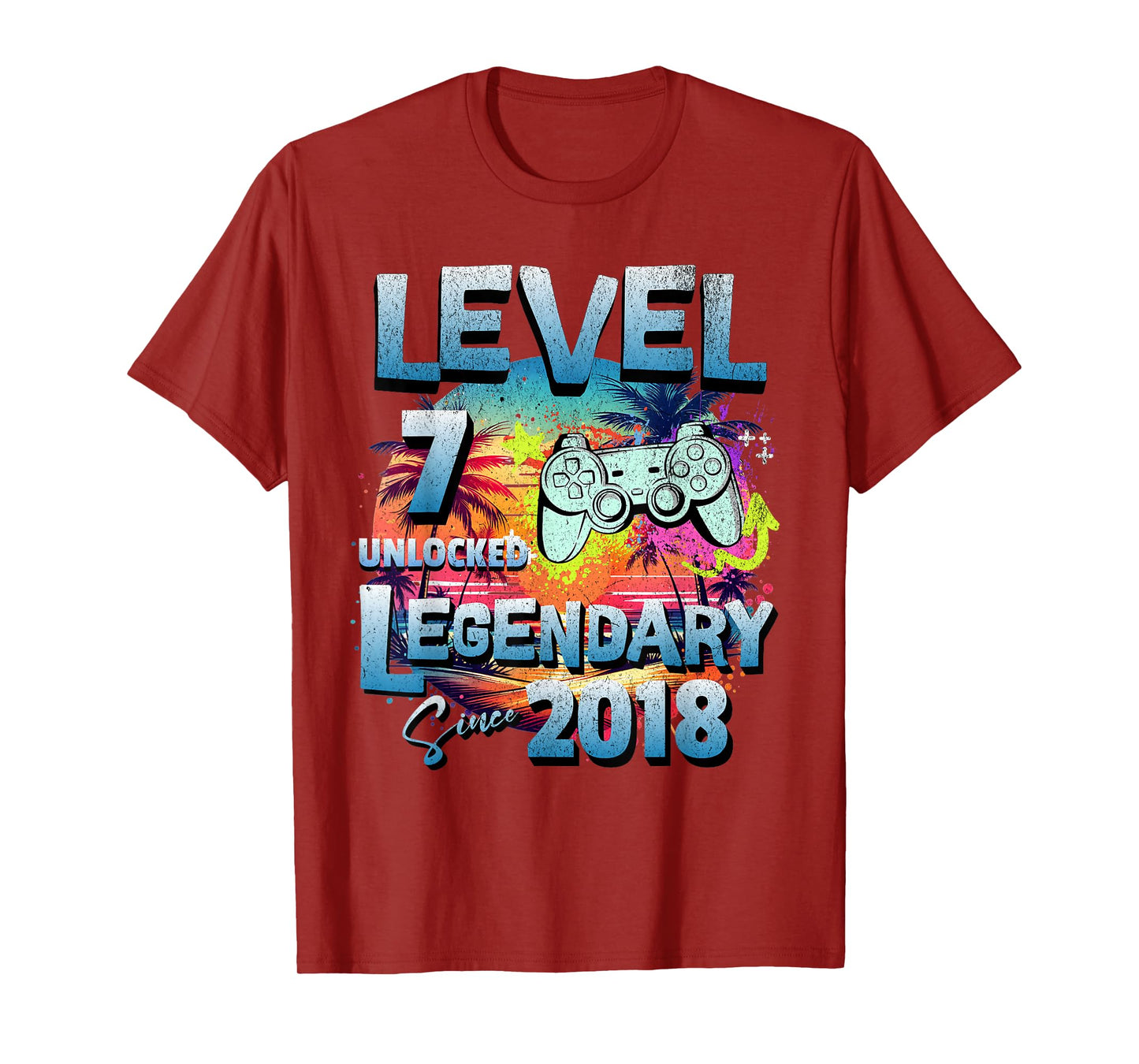 Level 7 years old unlocked since 2018 Legendary birthday T-Shirt