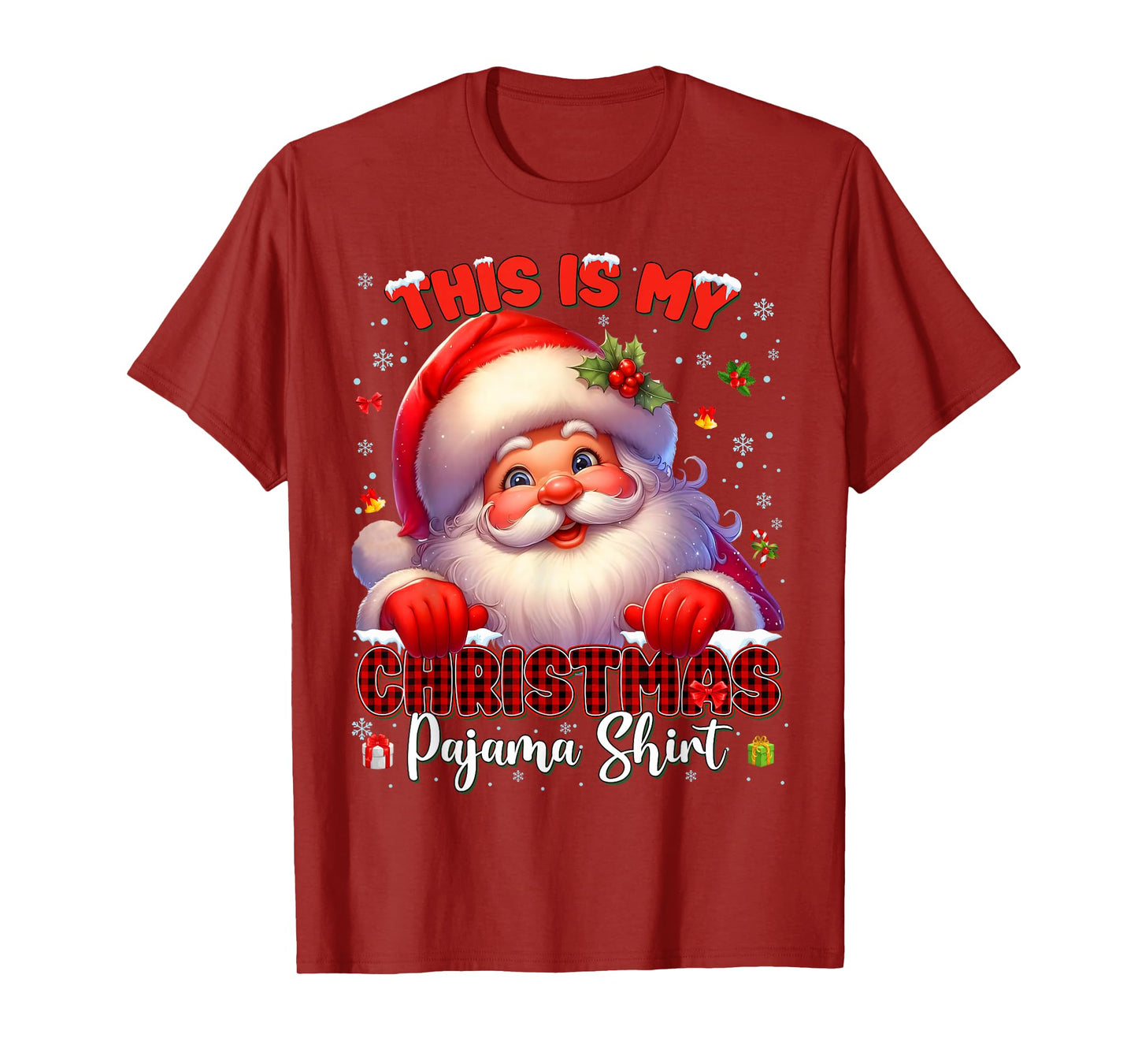 This is My Christmas Pajamas Shirt Santa Christmas Xmas Kid T-Shirt