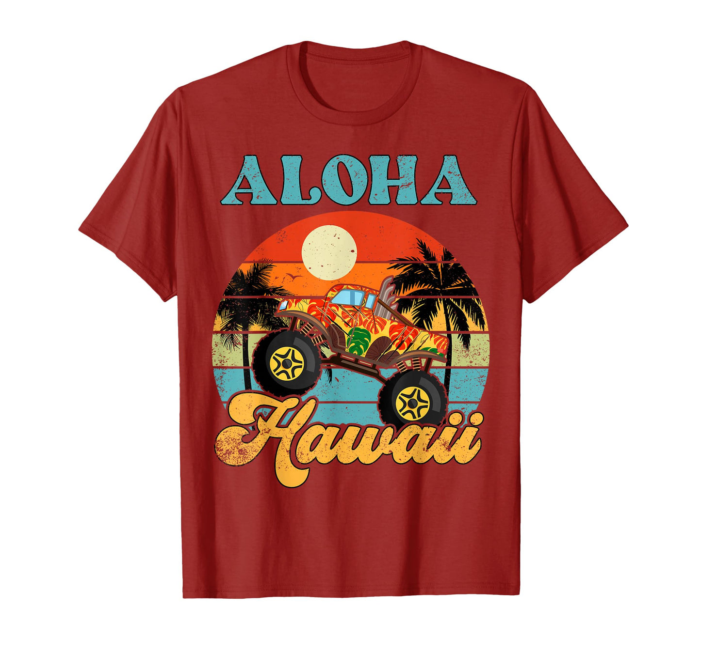 Boy Toddler Hawaiian-Shirt Aloha Hawaii Monster Truck Kids T-Shirt