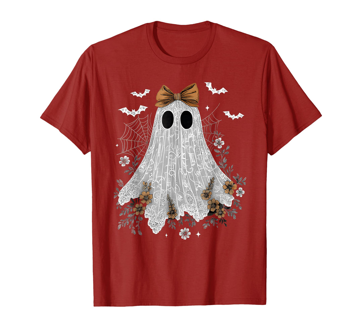 Lace Ghost Coquette Bow Vintage Women Girls Halloween Girly T-Shirt