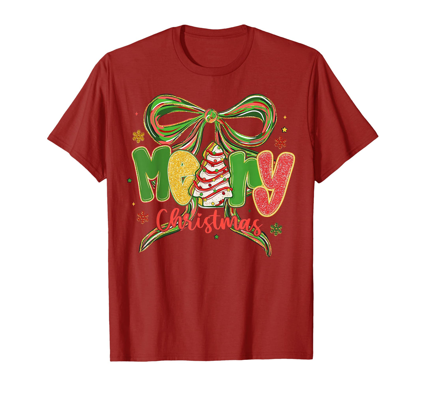 Merry Christmas Coquette Tree Candy Preppy Xmas Bow T-Shirt