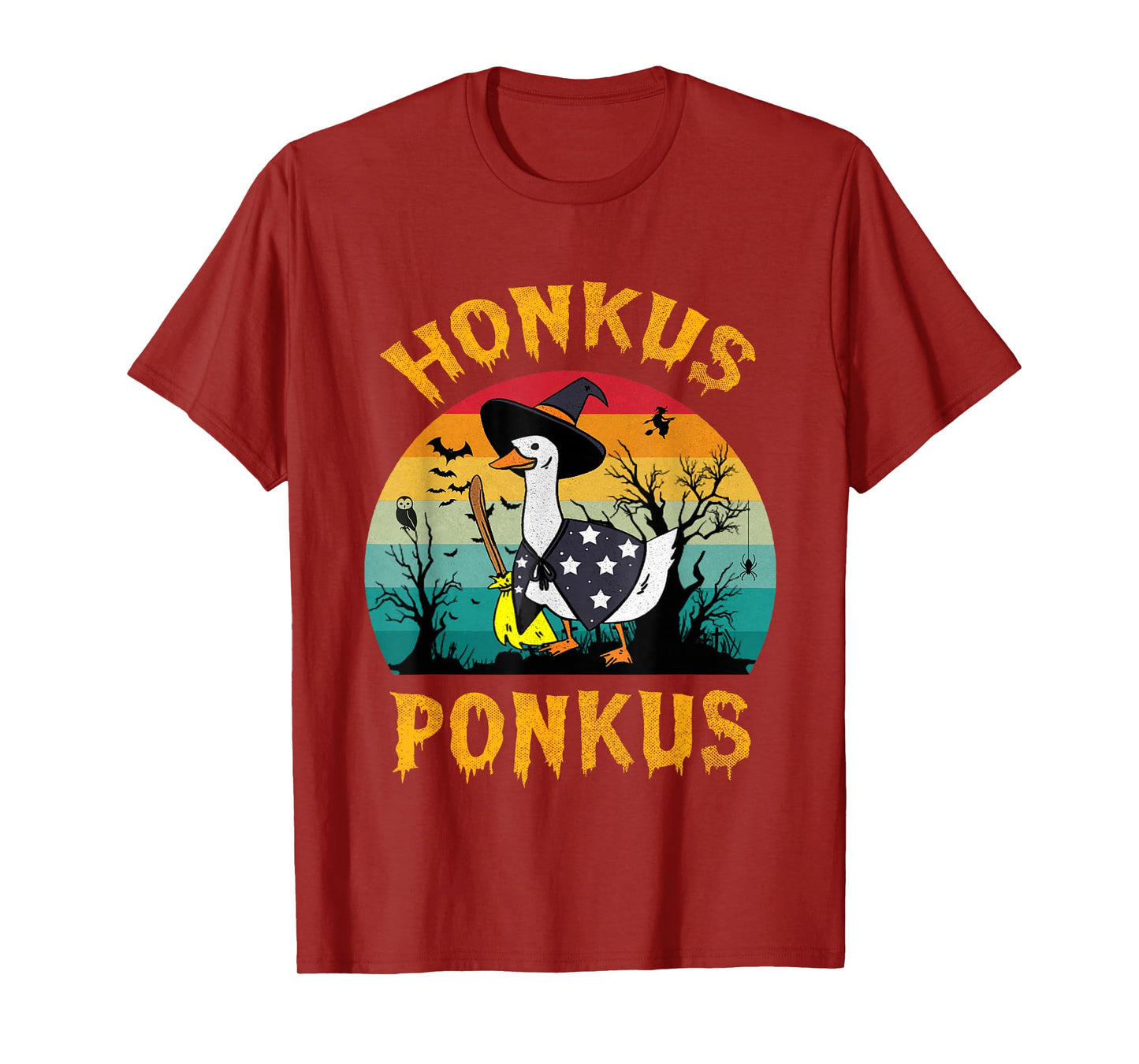Funny Halloween Witches Duck Cute Retro Honkus Ponkus T-Shirt