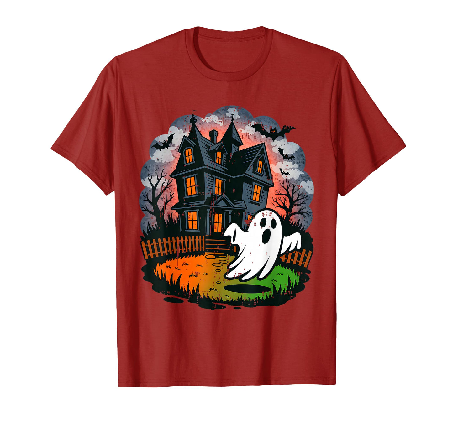 Vintage Ghost Boo Haunted House Halloween Costumes Boy Men T-Shirt