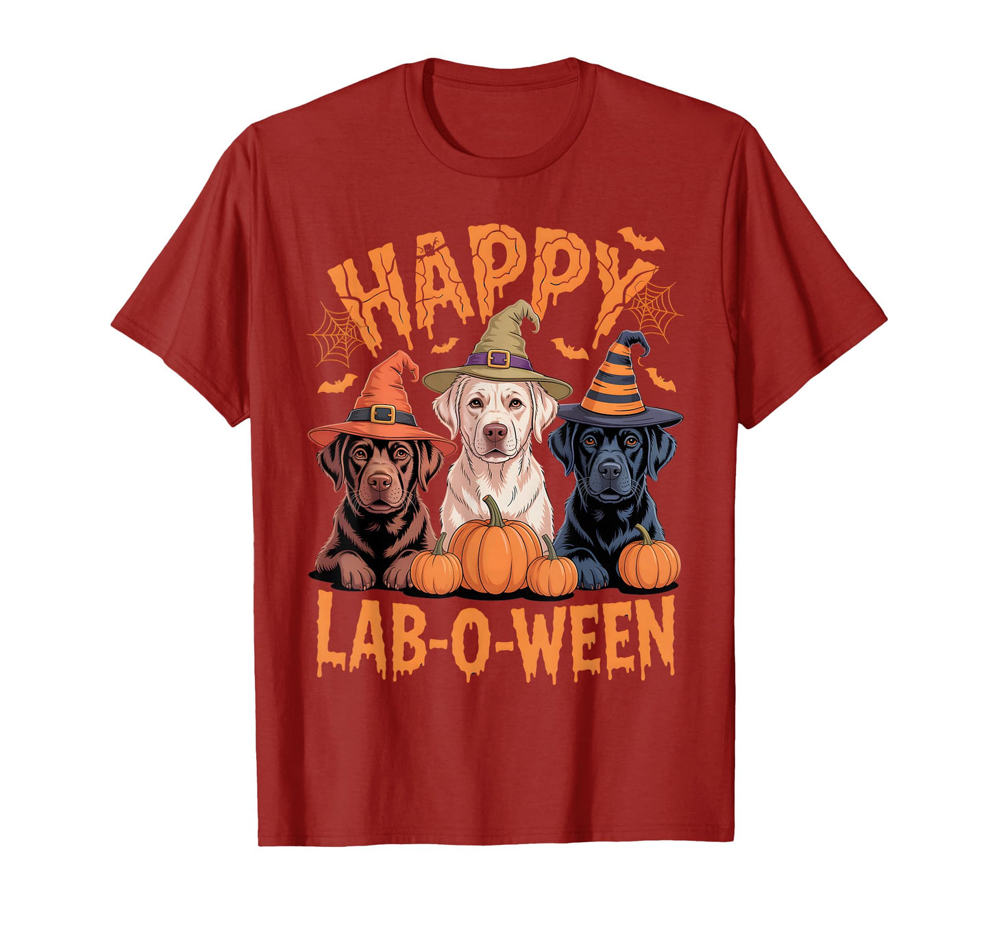 Happy Lab-O-Ween Labrador Dogs Funny Halloween Pumpkin T-Shirt
