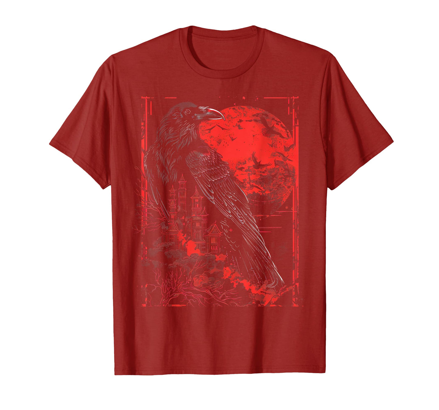 Gothic Art Gothic Tattoo Raven Art Raven Tattoo T-Shirt