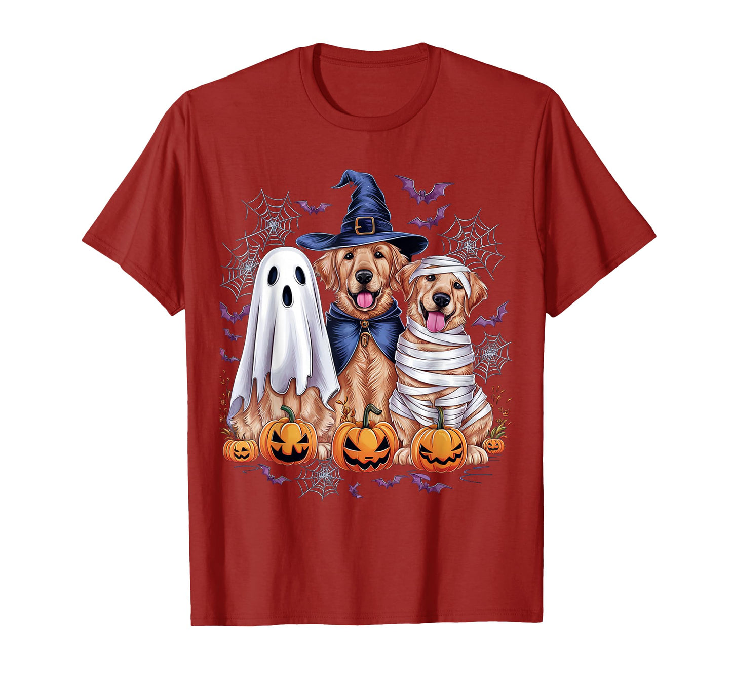 Golden Retriever Ghost Dog Halloween Golden Retriever Witch T-Shirt