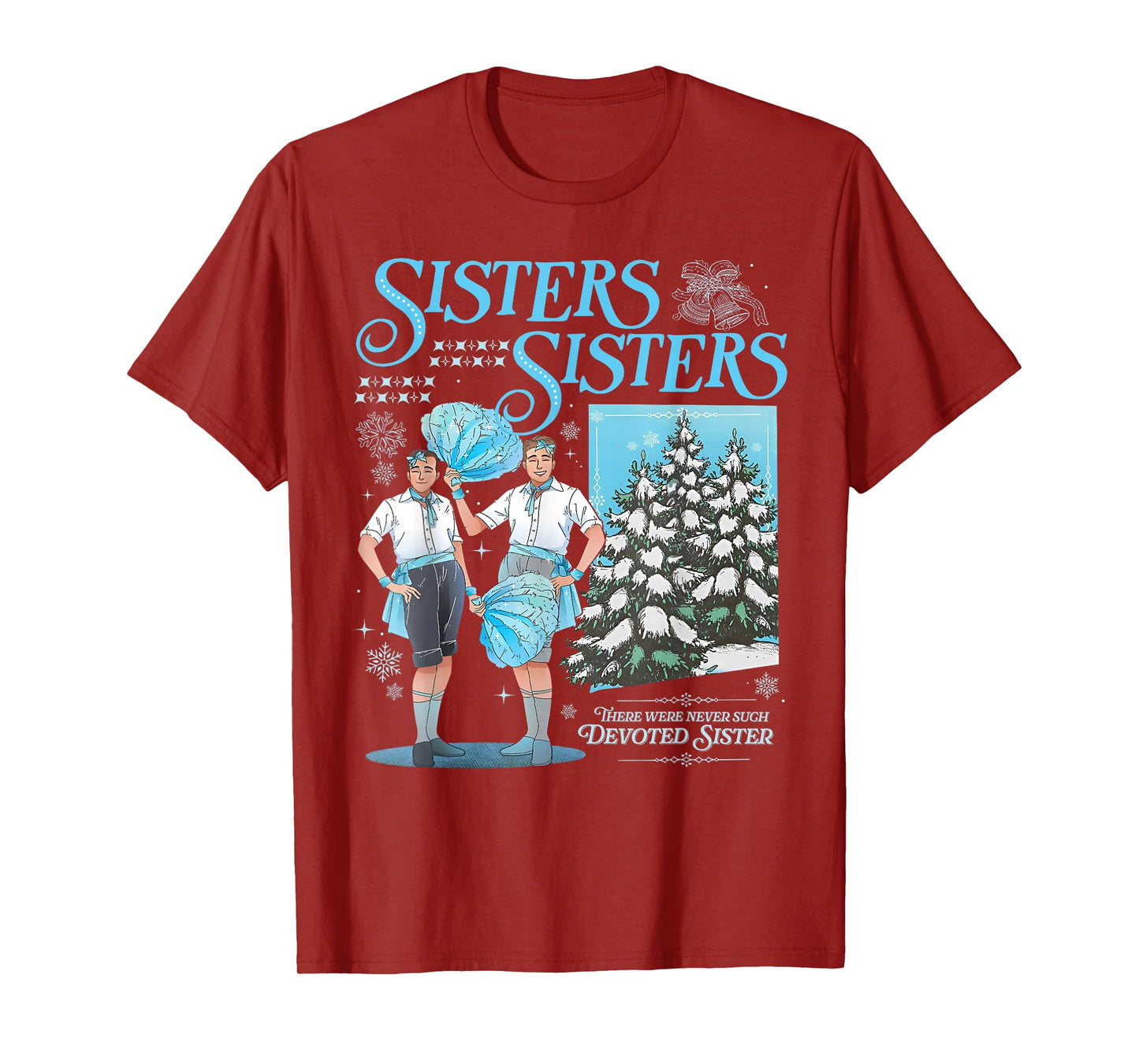 Sisters White Xmas Snowflake Pajamas Holiday Merry Christmas T-Shirt