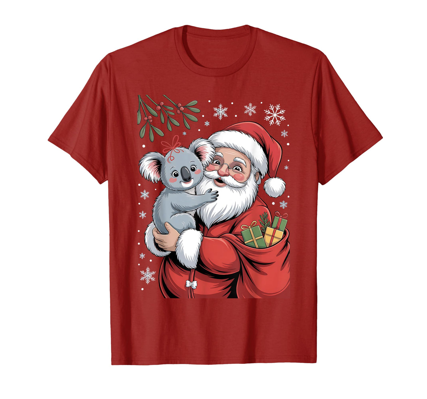 Koala Santa Christmas Holiday Cartoon Funny Santa Kids Gifts T-Shirt