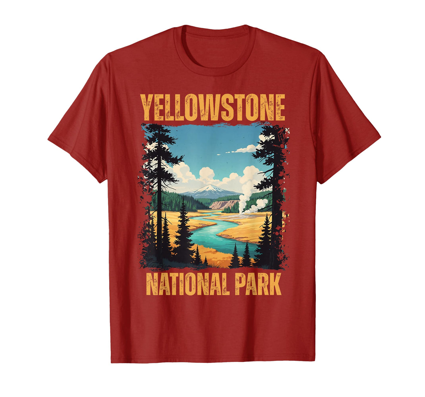 Yellowstone National Park Vintage Hiking Camping T-Shirt
