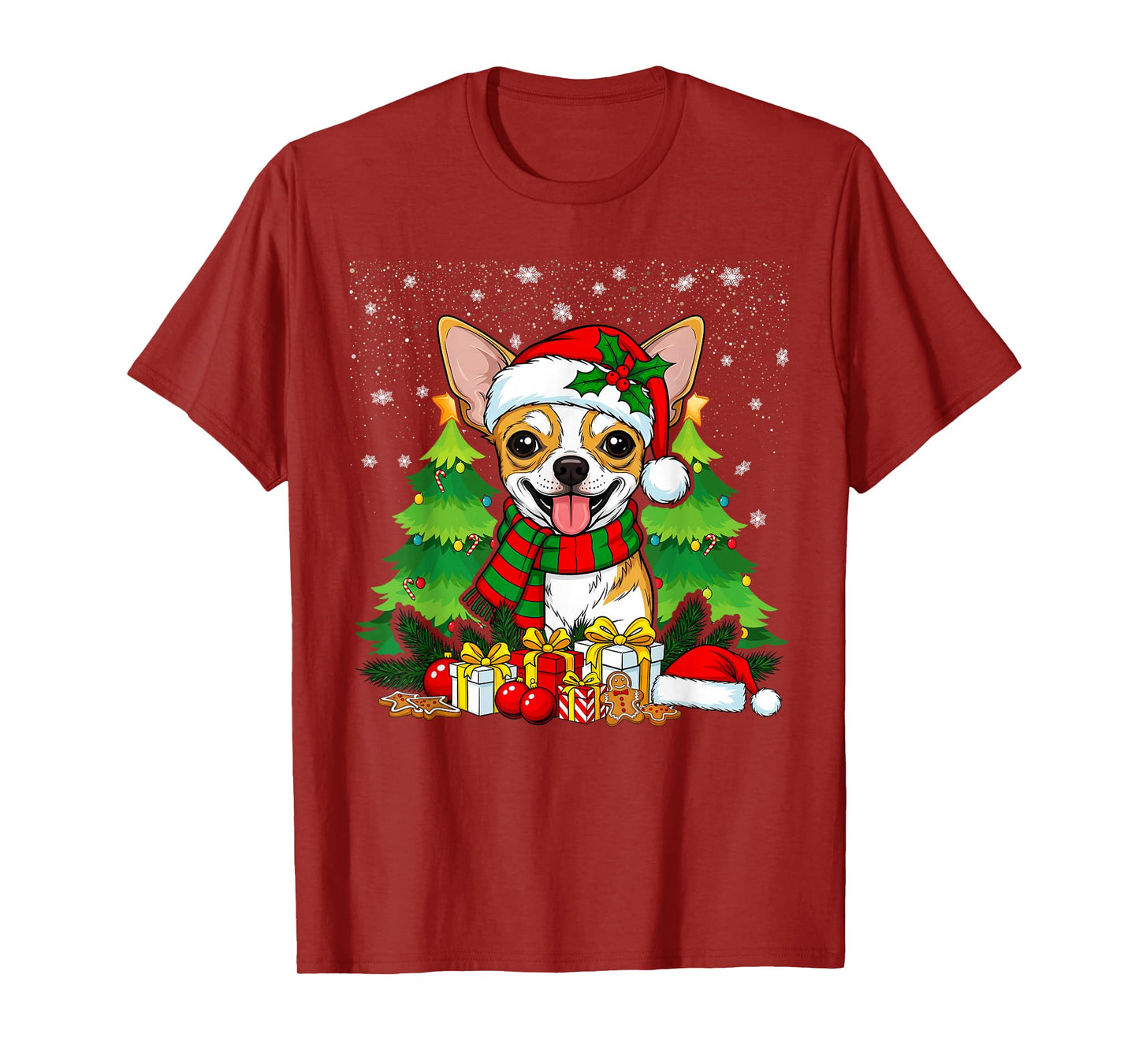 Chihuahua Christmas Style Santa Hat T-Shirt