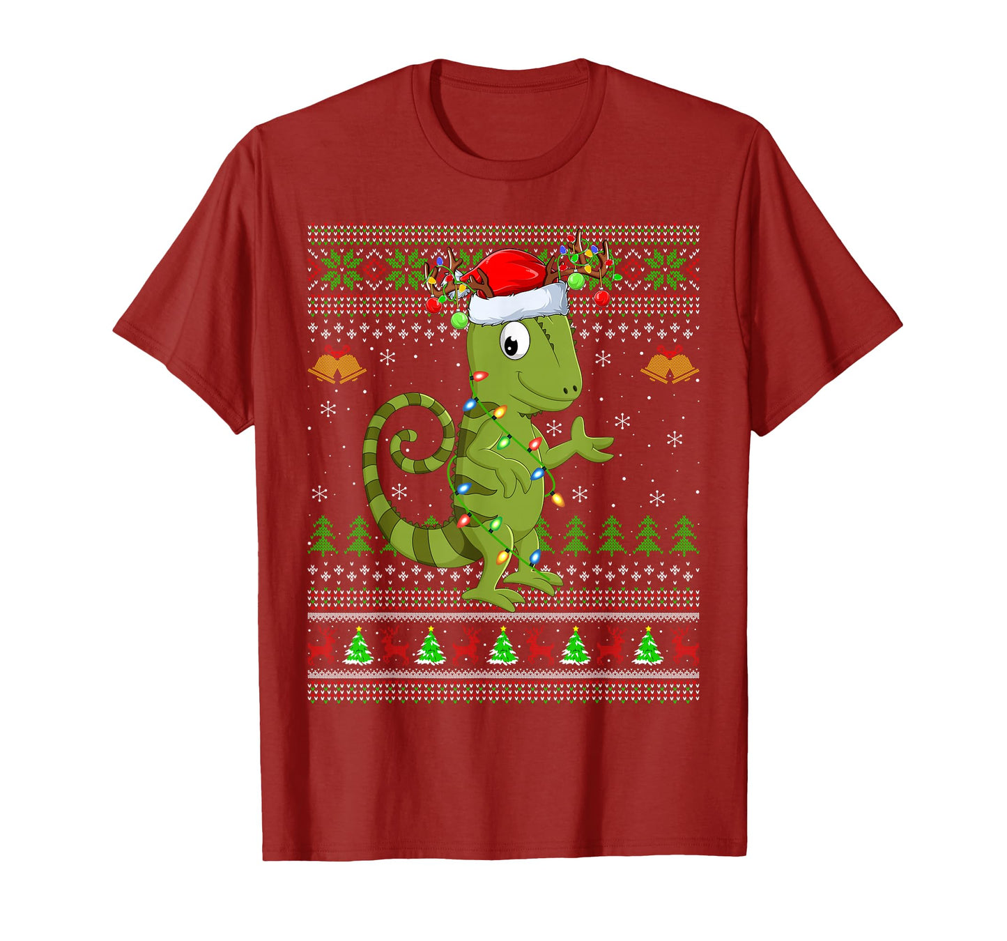 Chameleon Ugly Christmas Sweaters Holiday Santa Cute Xmas T-Shirt