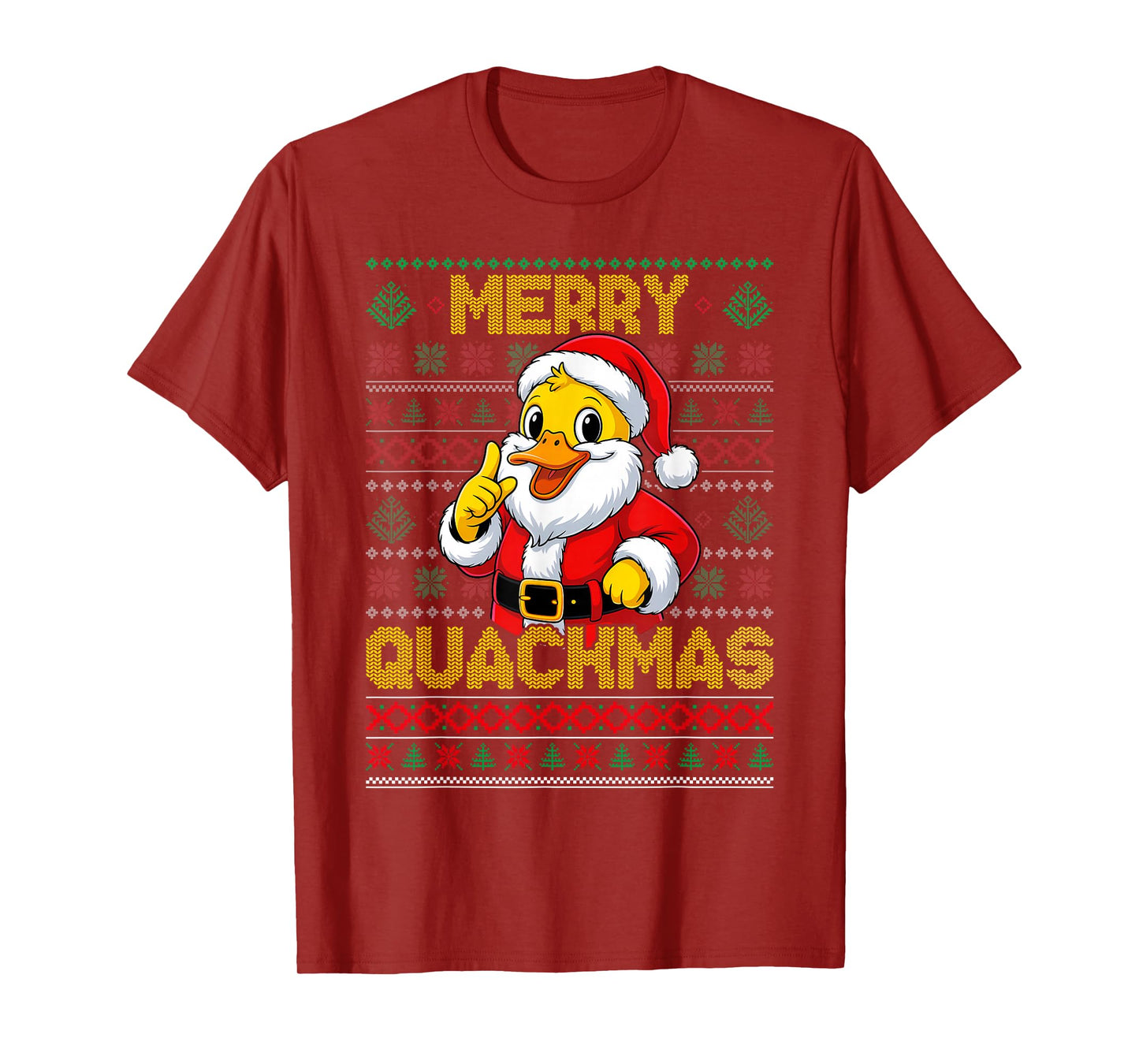 Merry Quackmas Christmas Duck Santa Claus Meme T-Shirt