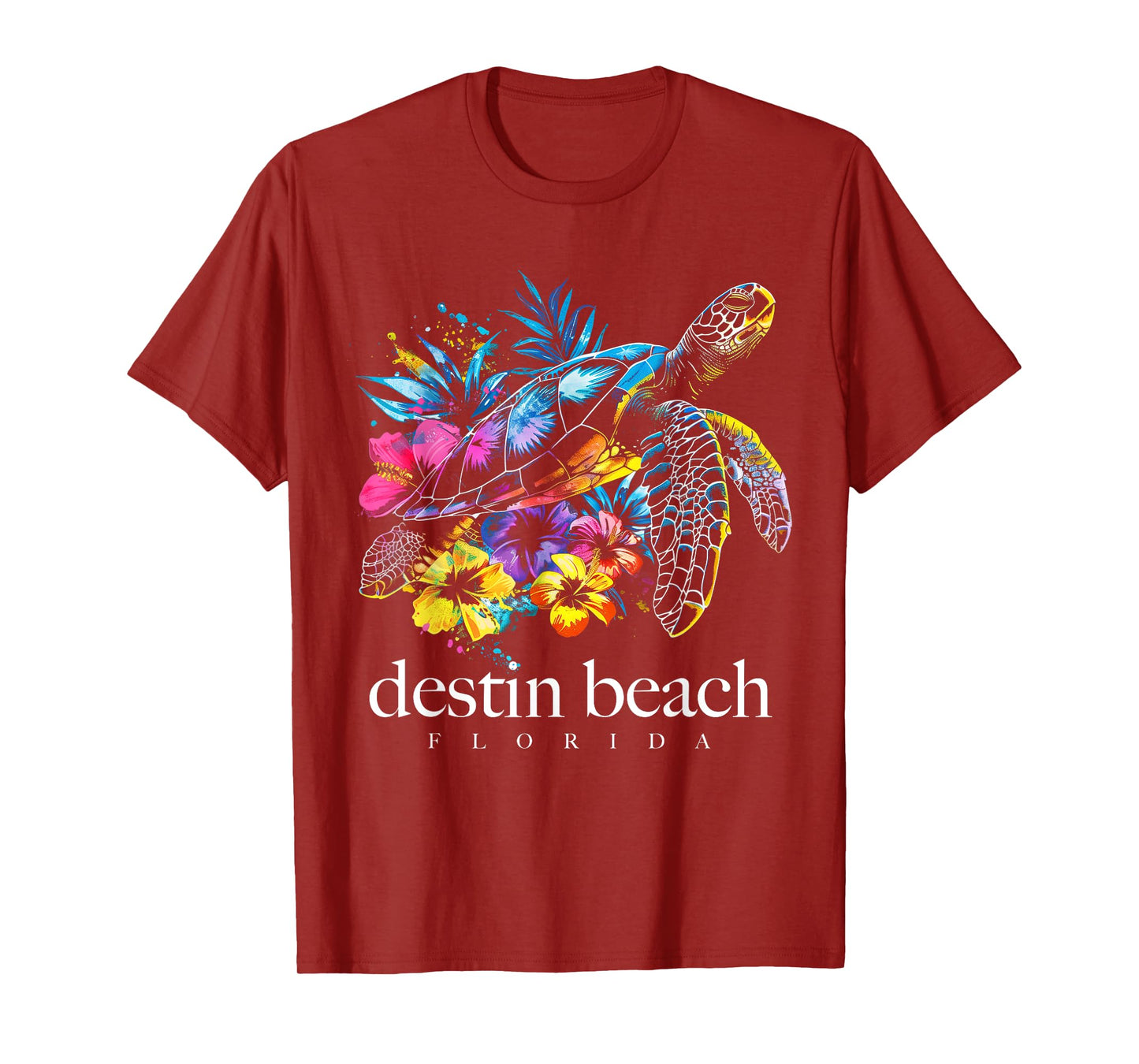 Destin Beach Florida Sea Turtle Scuba Diving Surfer Souvenir Men Women Kids T-Shirt
