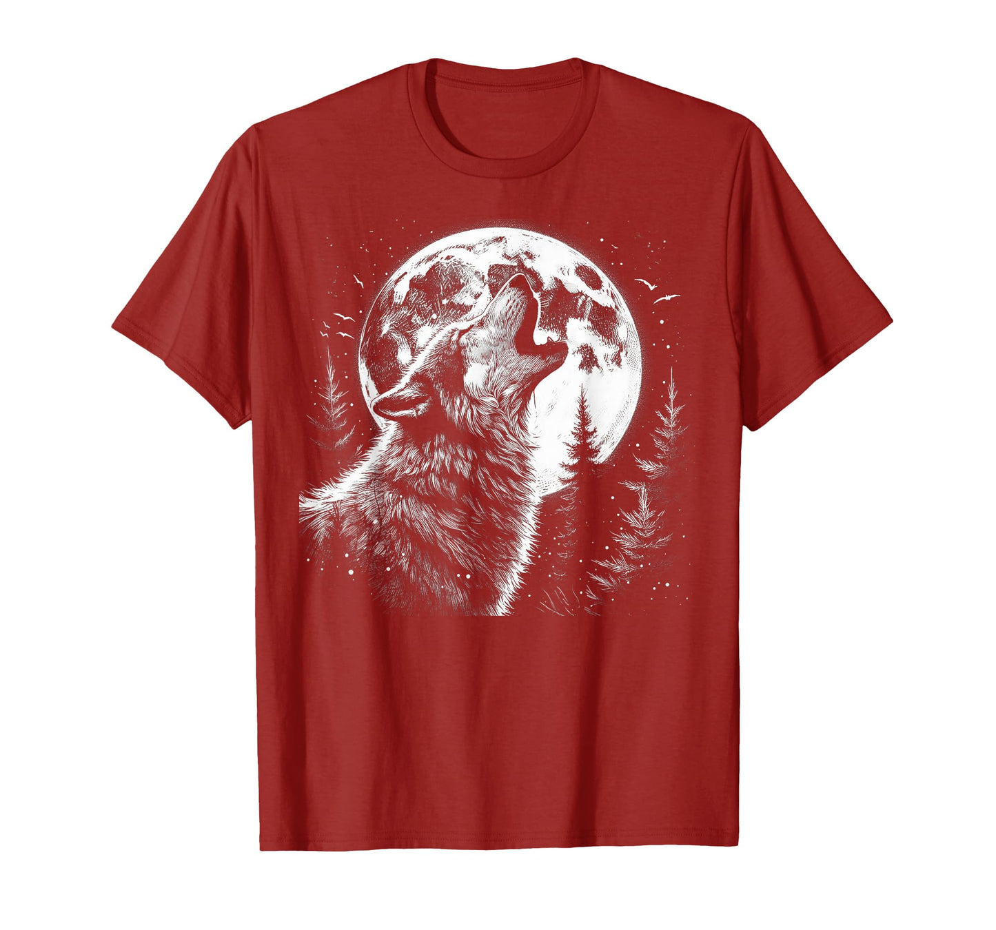 Graphic Tee Wolf Howling Moon Forest Nature Wildlife Animal T-Shirt