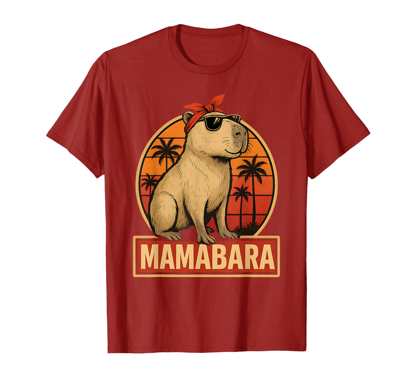 MamaBara Funny Capybara vintage mother's day capybara mom T-Shirt