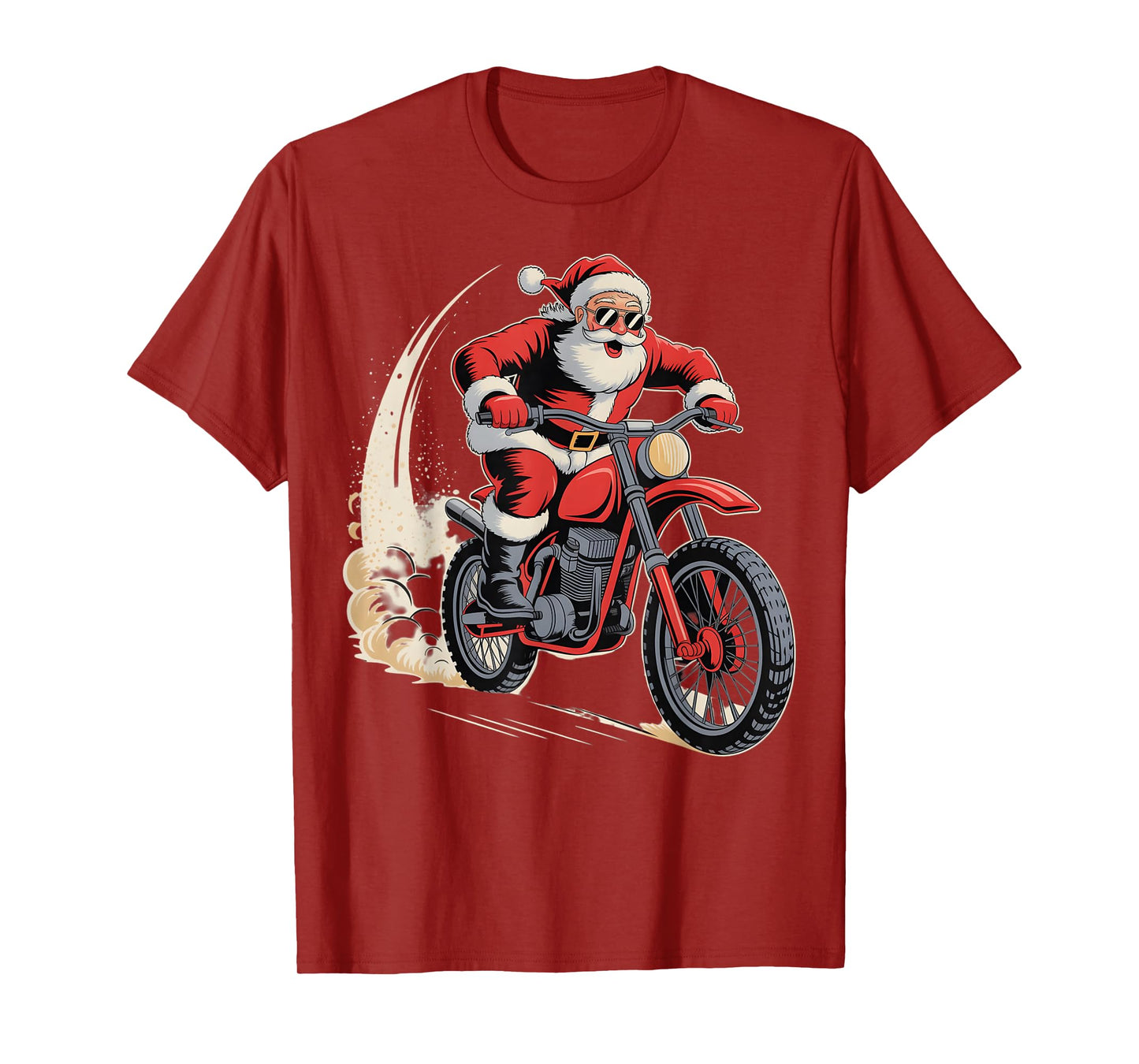 Dirt Bike Christmas Santa Motocross Biker Funny Xmas Boys T-Shirt