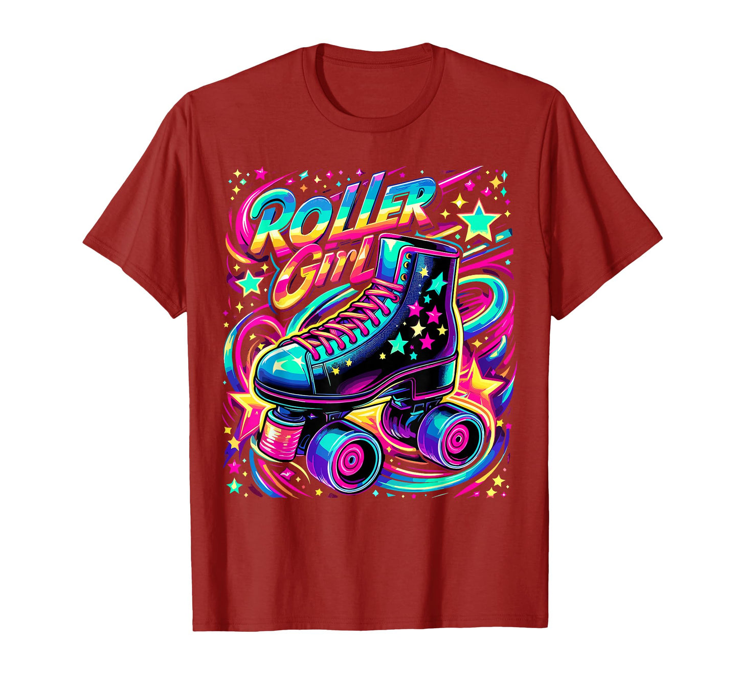 Roller Girl Skater 90s 80s Skating Vintage Skates T-Shirt