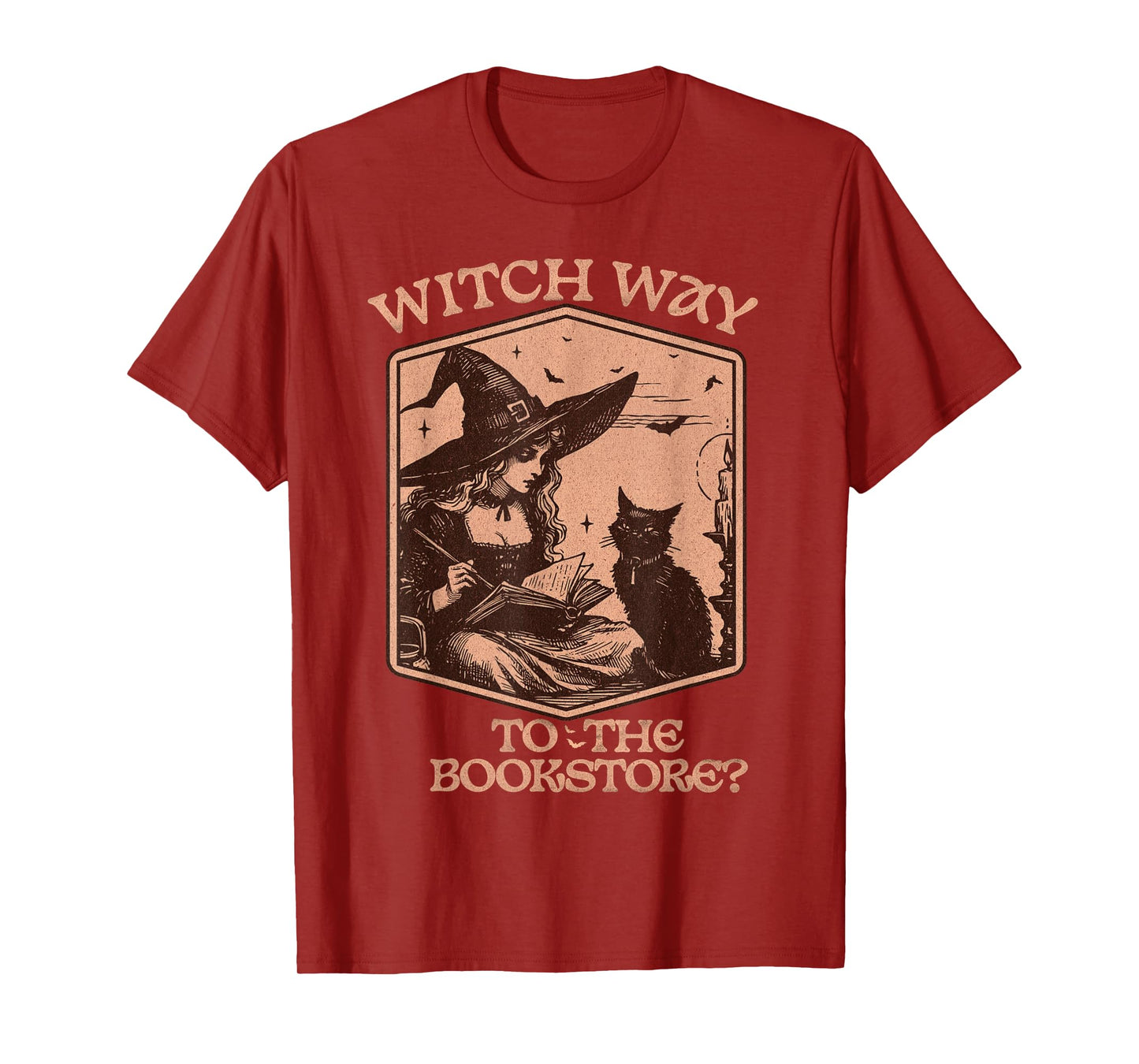 Halloween Book Lover Witch Way to The Bookstore Tee T-Shirt