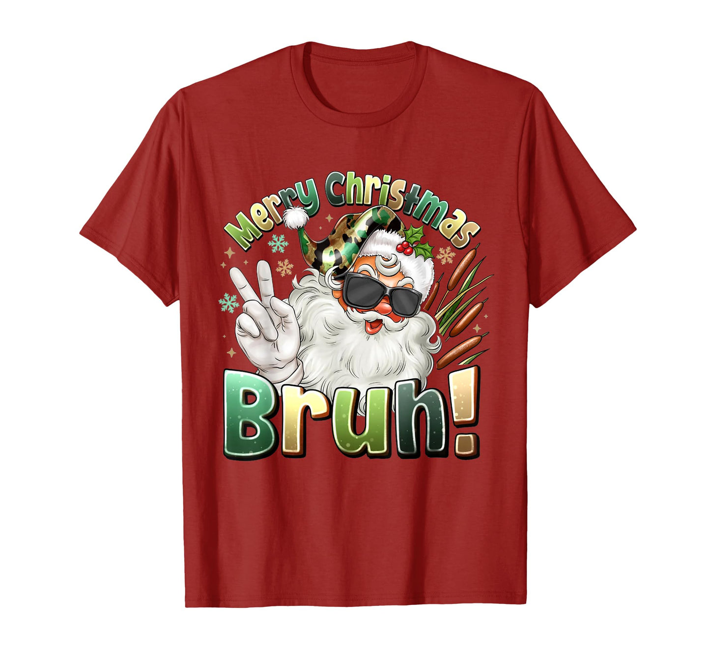 Merry Christmas Bruh Funny Santa Claus Meme T-Shirt