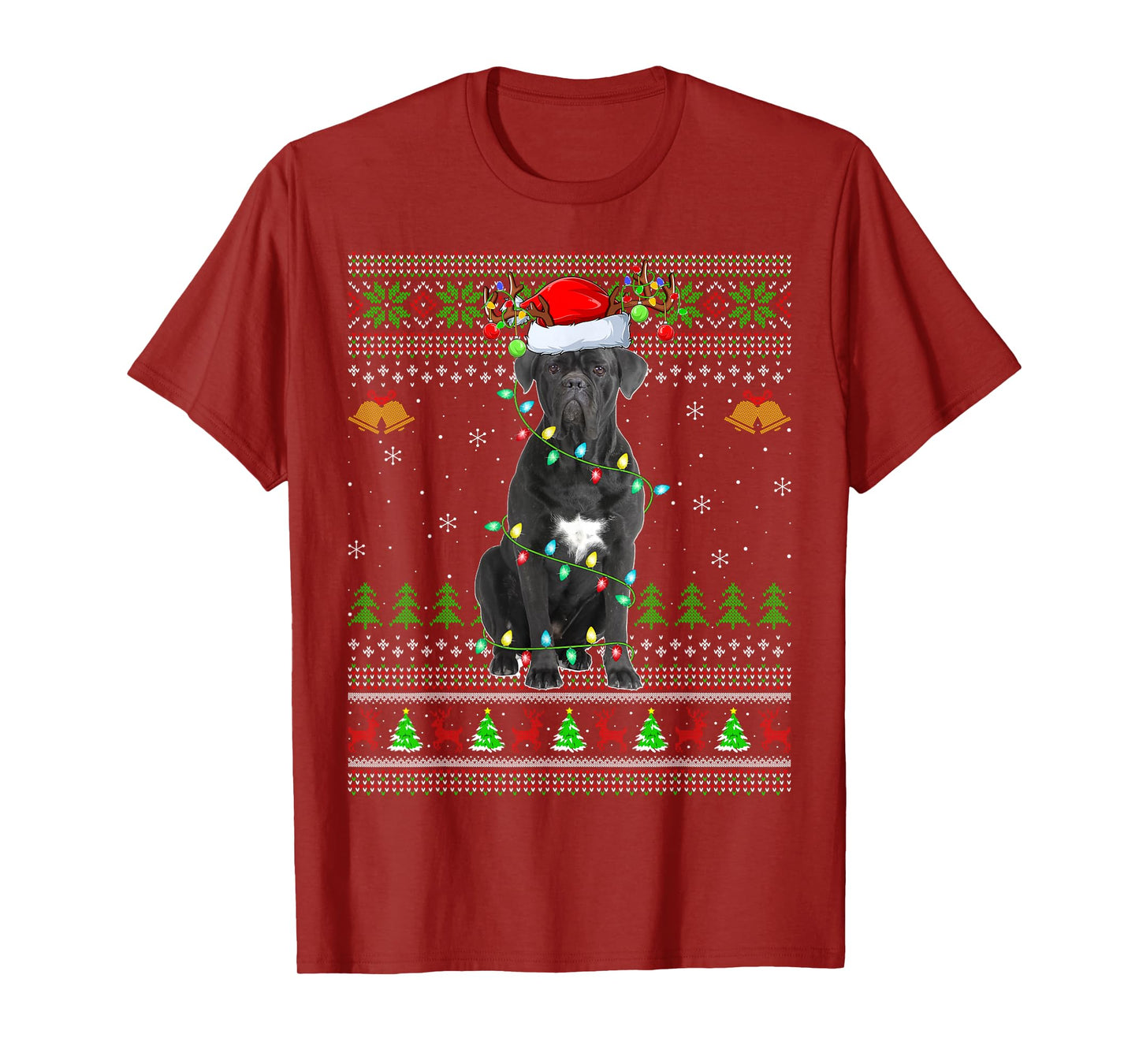 Cane Corso Dog Ugly Christmas Sweaters Holiday Santa Xmas T-Shirt